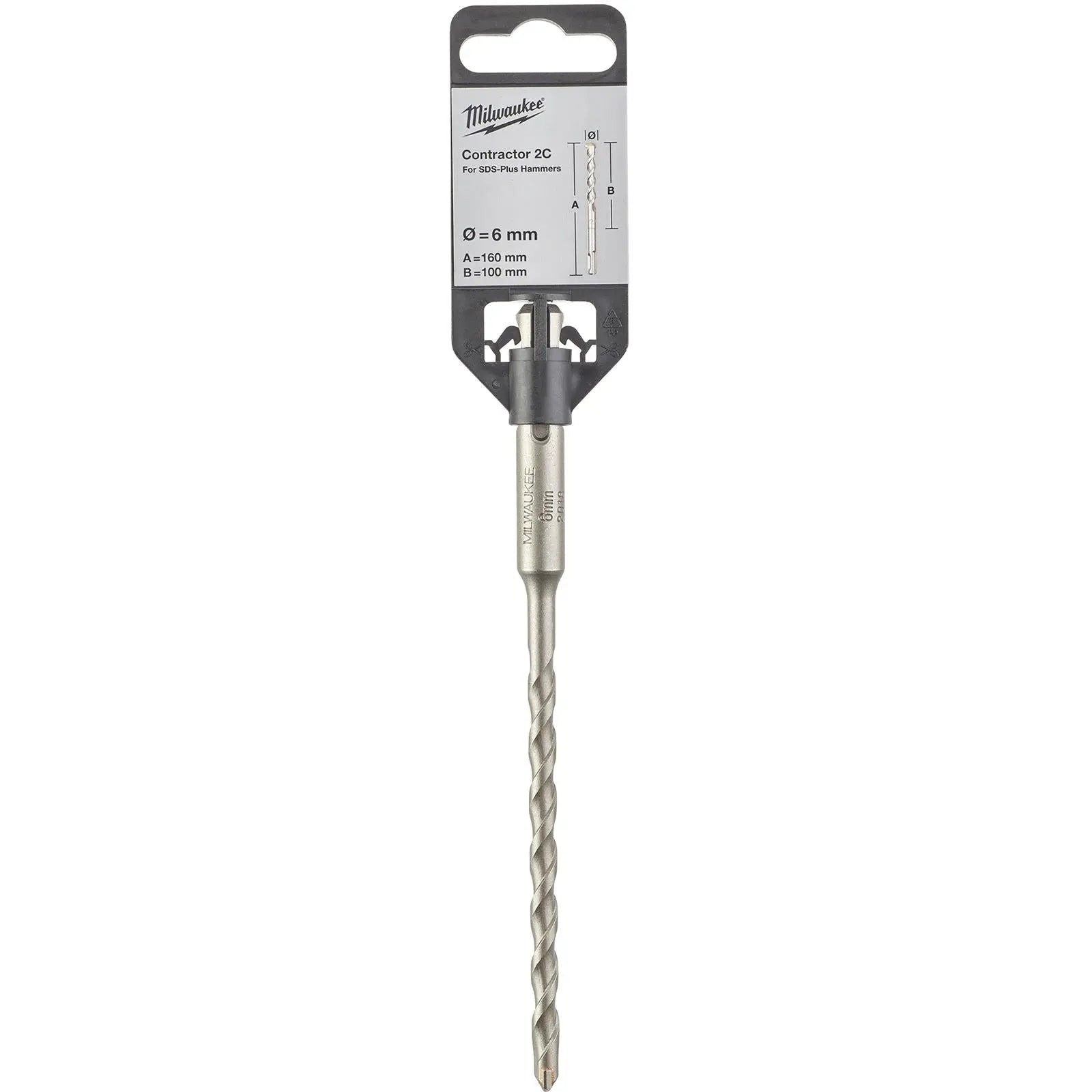 Milwaukee SDS Plus Contractor Hammer Drill Bits 2 Cut 
