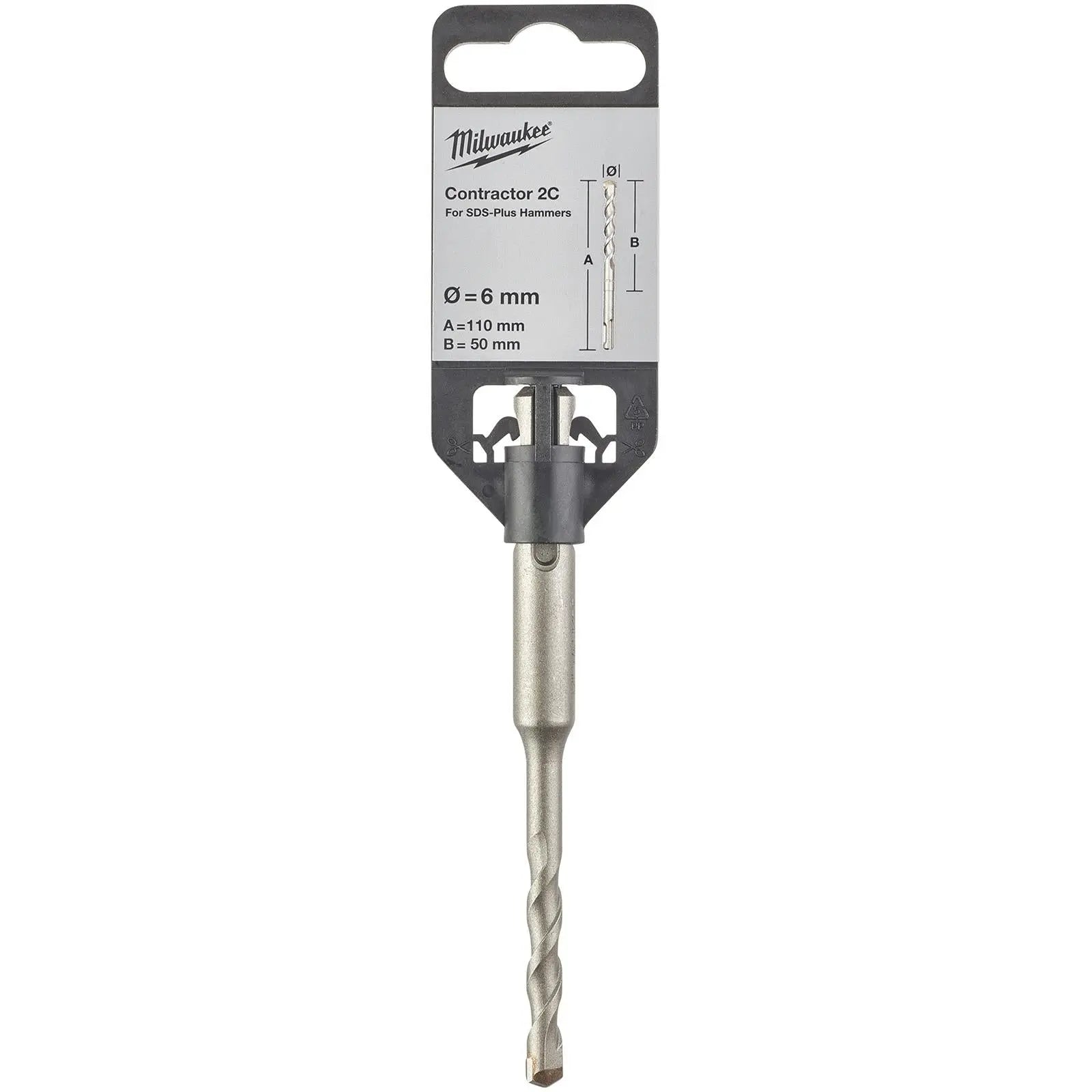 Milwaukee SDS Plus Contractor Hammer Drill Bits 2 Cut 