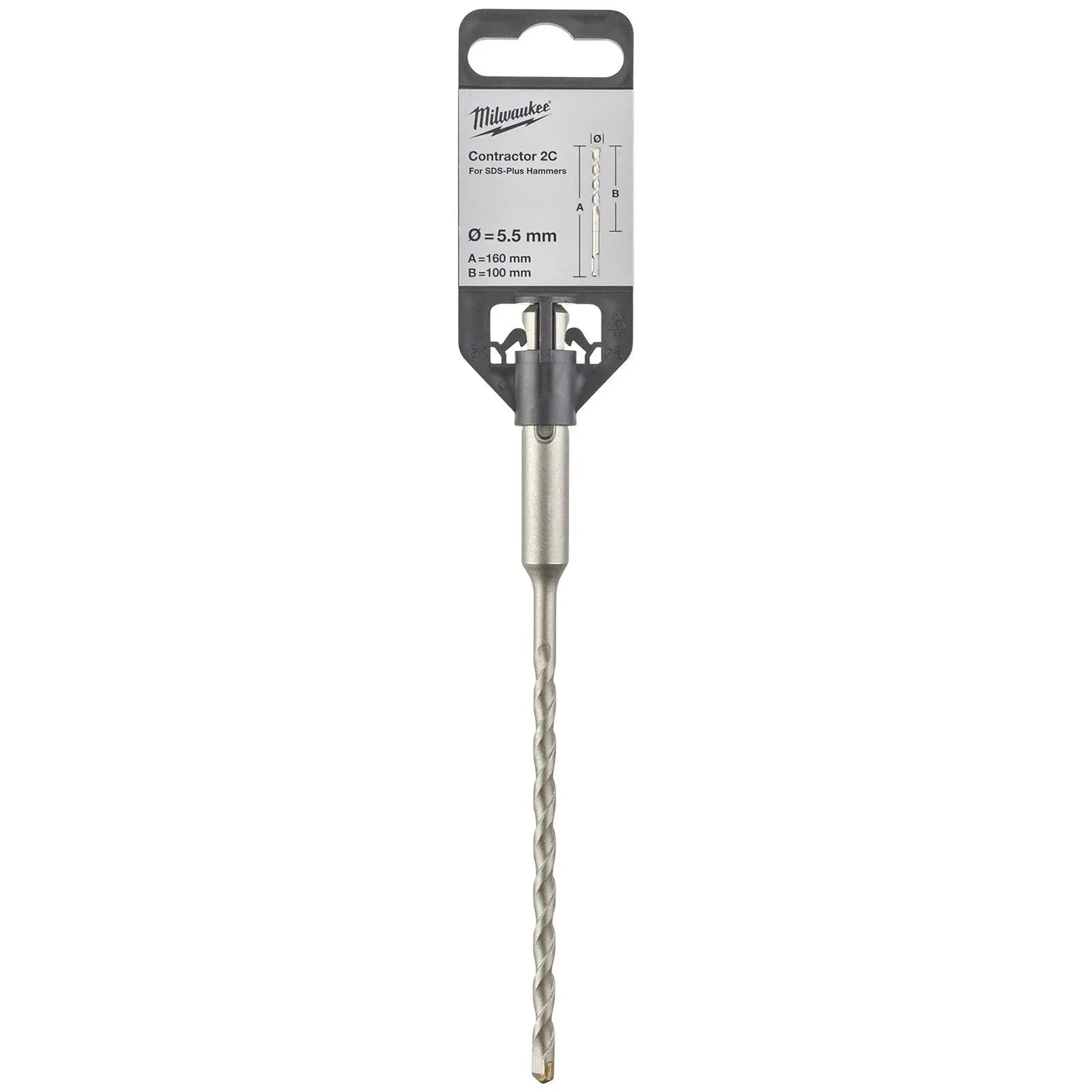 Milwaukee SDS Plus Contractor Hammer Drill Bits 2 Cut 