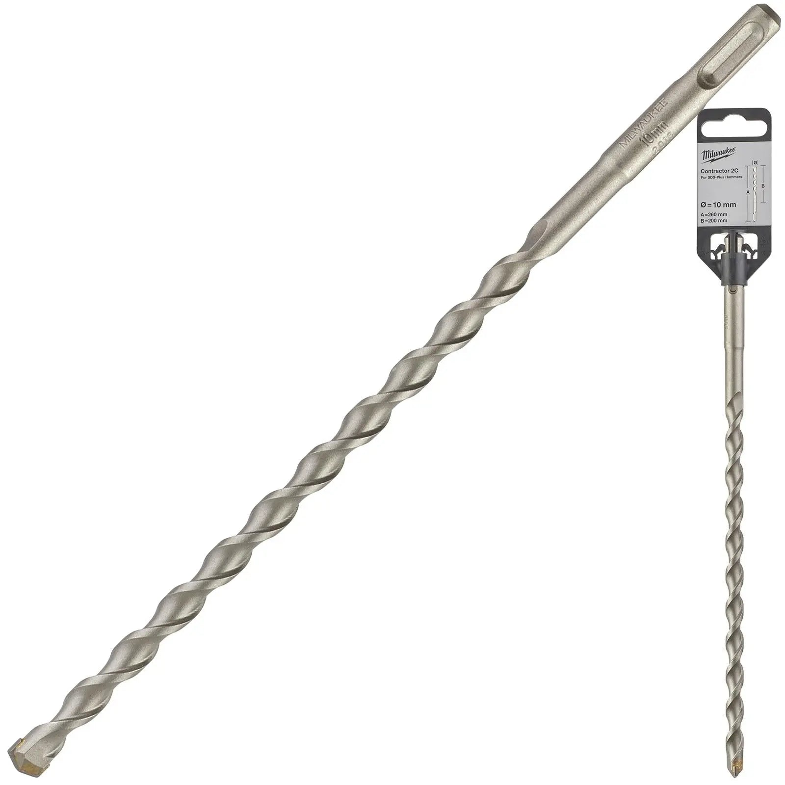 Milwaukee SDS Plus Contractor Hammer Drill Bits 2 Cut 