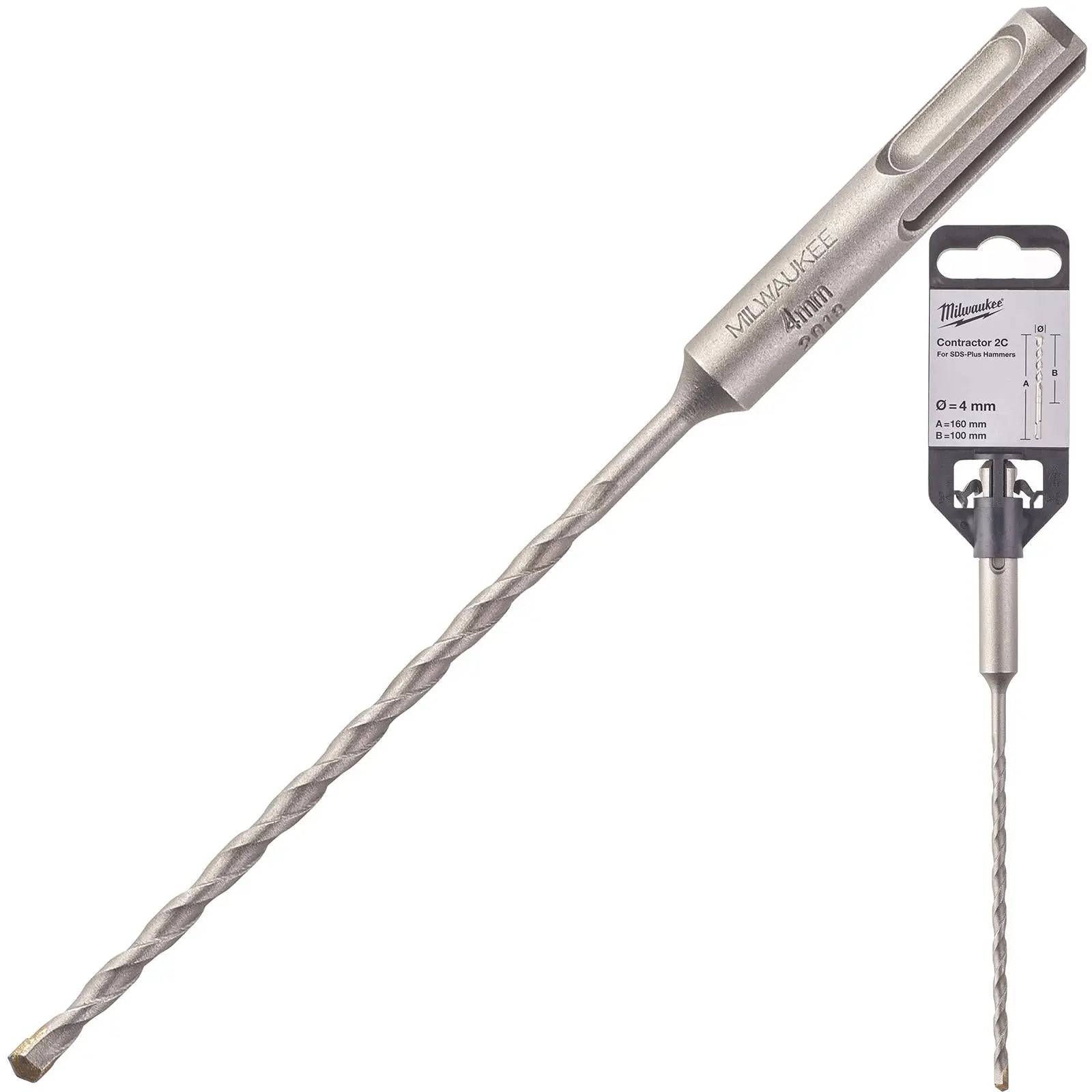 Milwaukee SDS Plus Contractor Hammer Drill Bits 2 Cut 