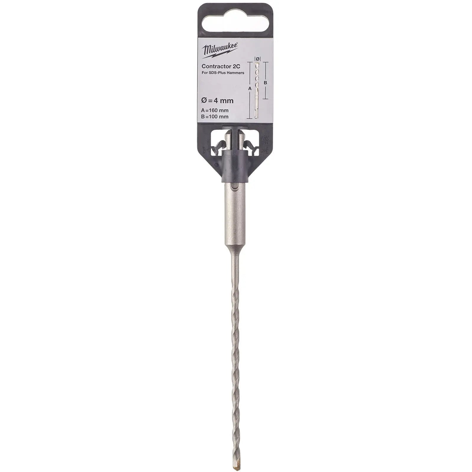 Milwaukee SDS Plus Contractor Hammer Drill Bits 2 Cut 
