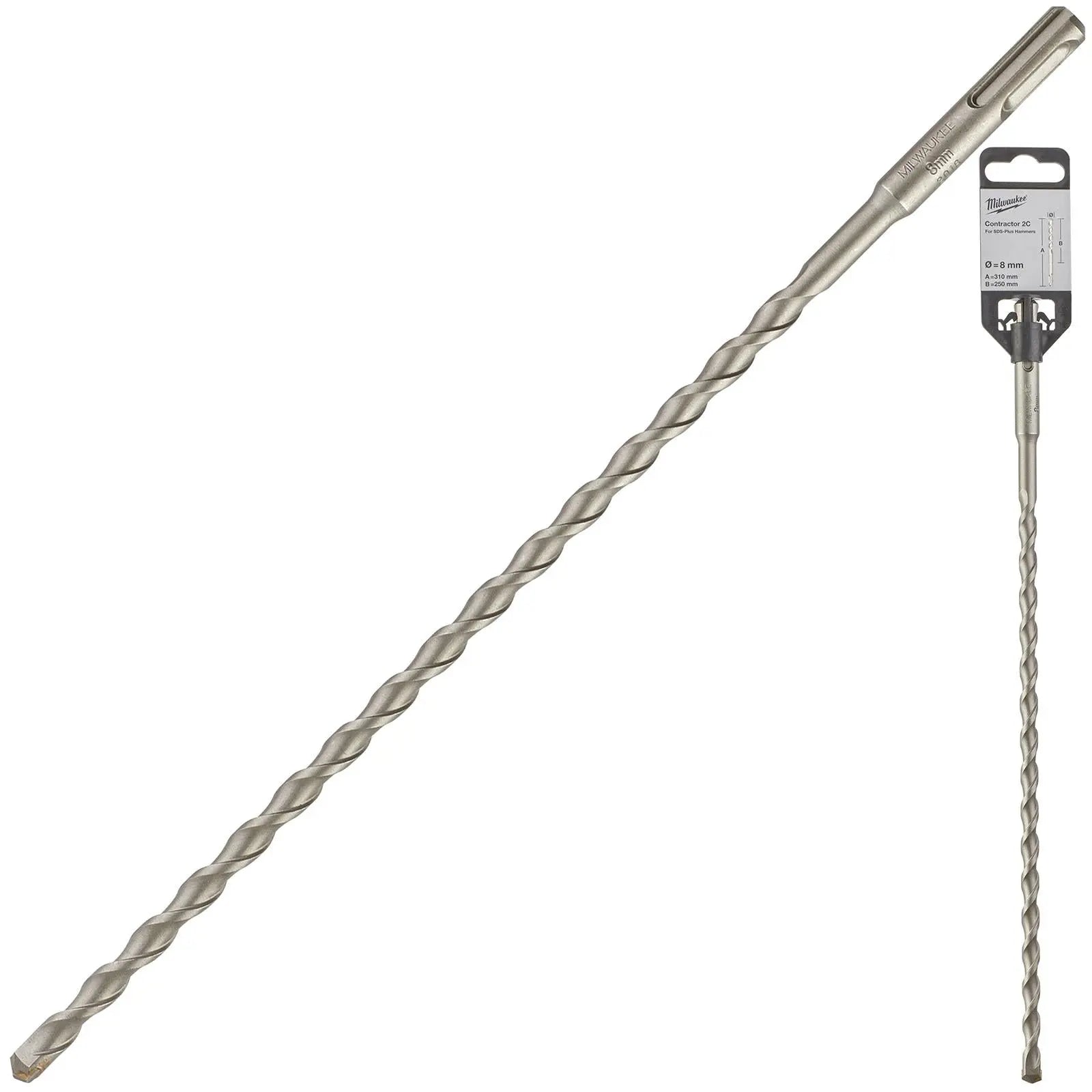 Milwaukee SDS Plus Contractor Hammer Drill Bits 2 Cut 