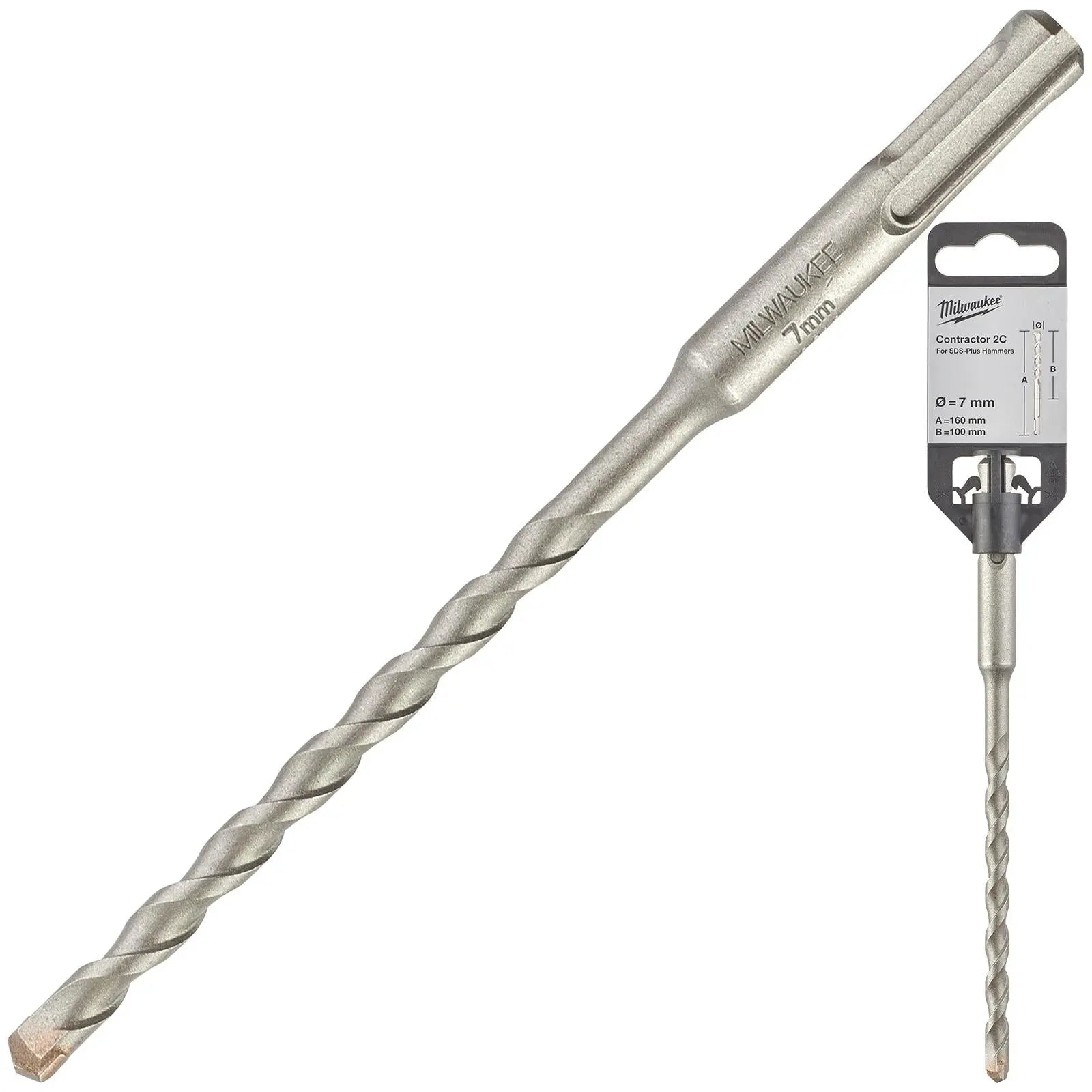 Milwaukee SDS Plus Contractor Hammer Drill Bits 2 Cut 