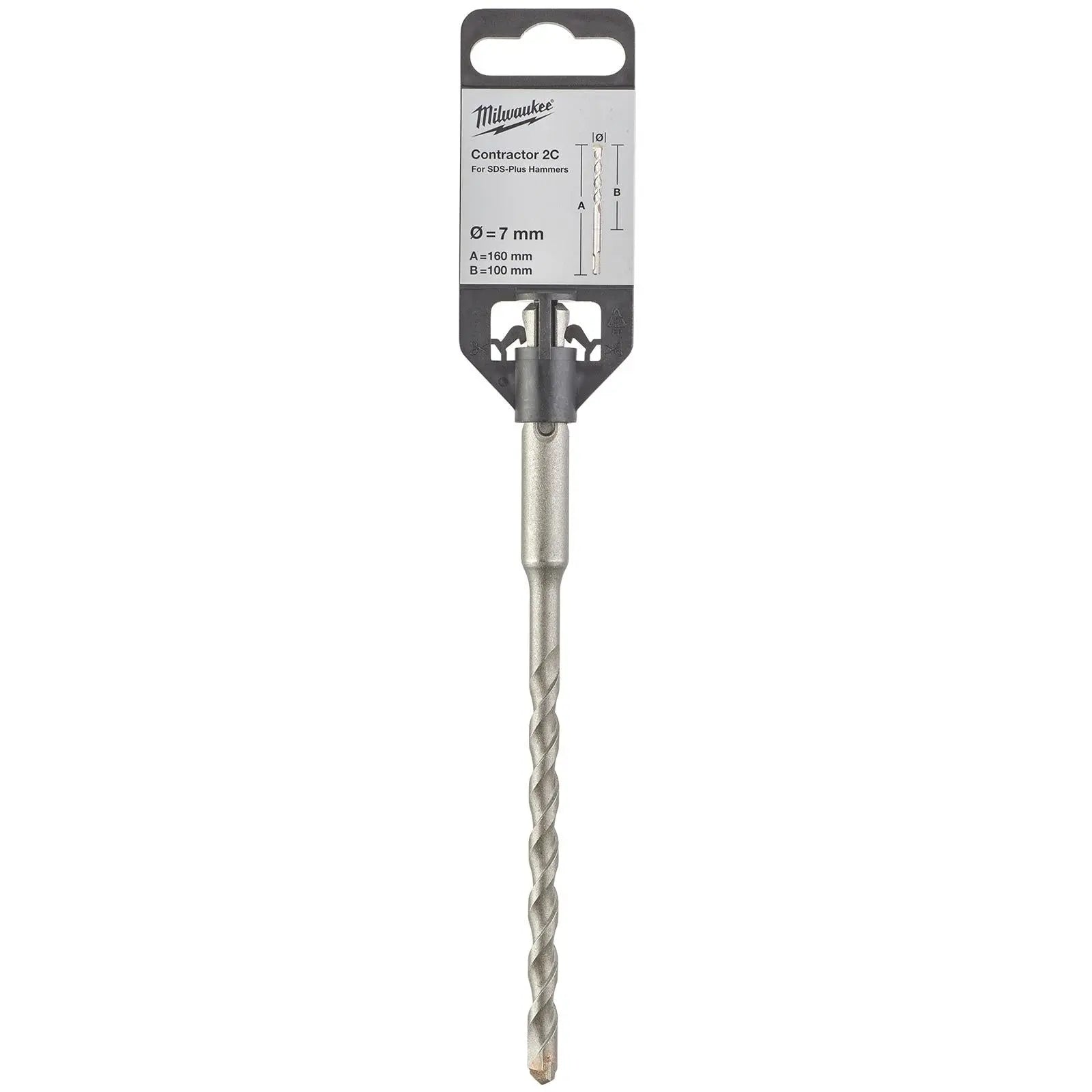 Milwaukee SDS Plus Contractor Hammer Drill Bits 2 Cut 