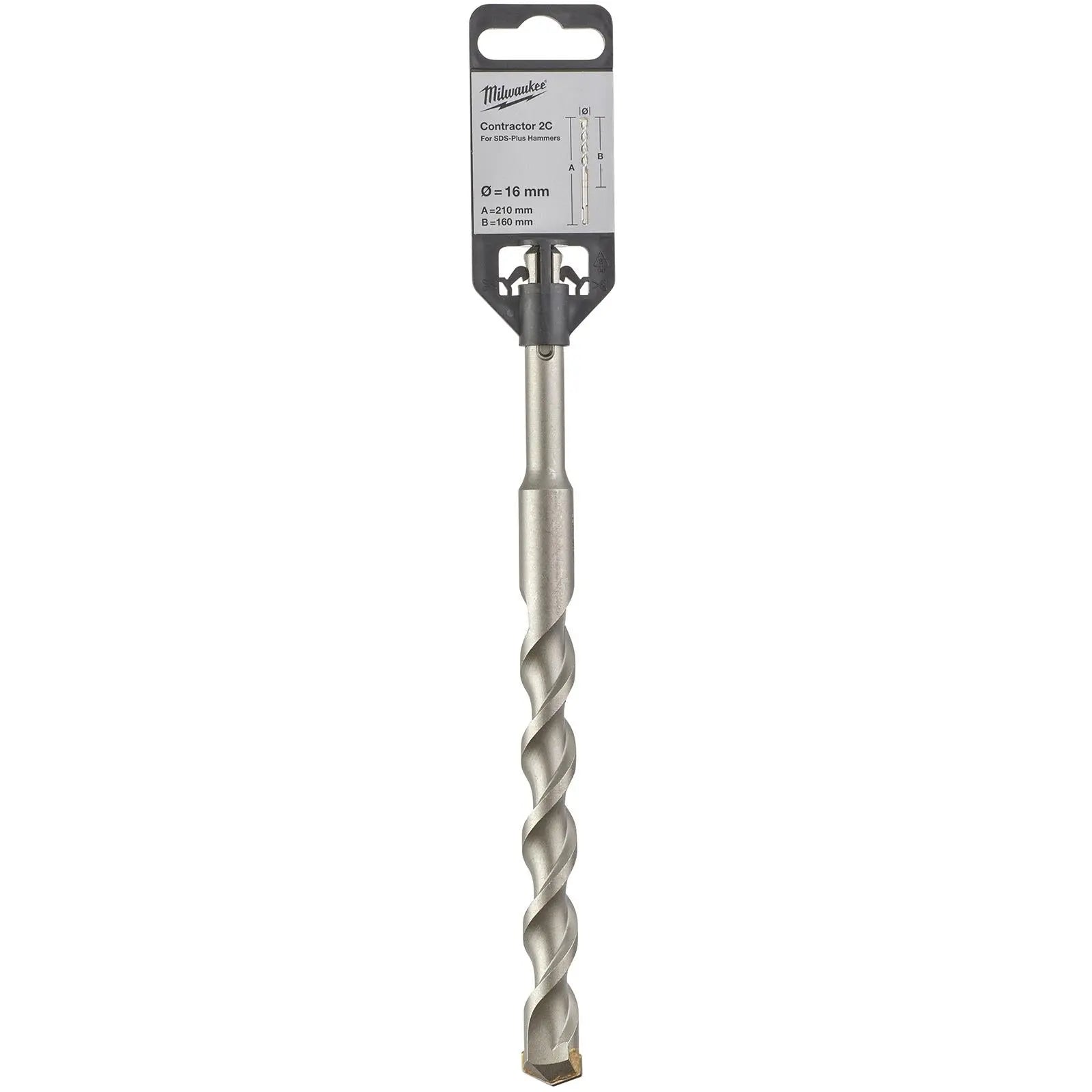 Milwaukee SDS Plus Contractor Hammer Drill Bits 2 Cut 