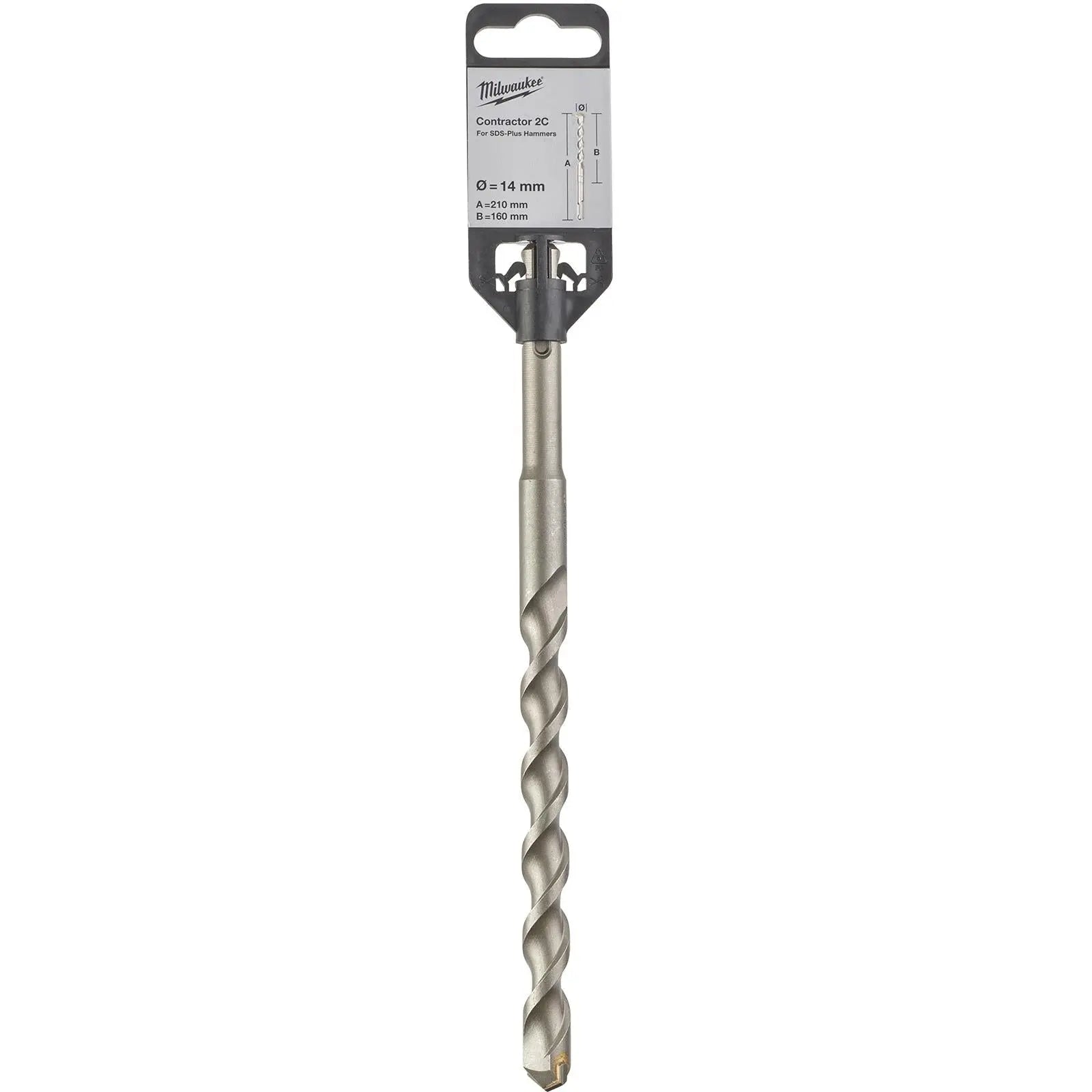 Milwaukee SDS Plus Contractor Hammer Drill Bits 2 Cut 
