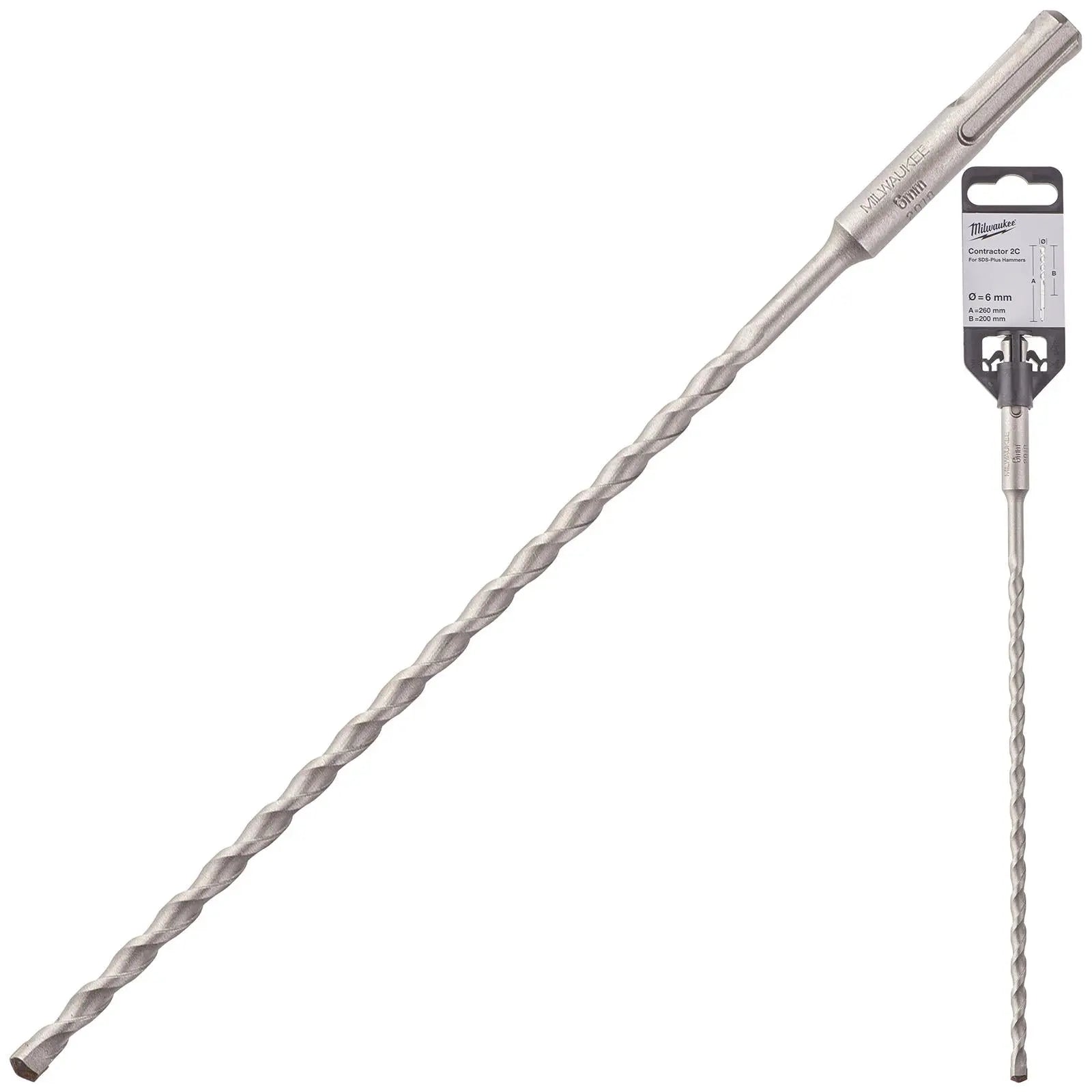 Milwaukee SDS Plus Contractor Hammer Drill Bits 2 Cut 