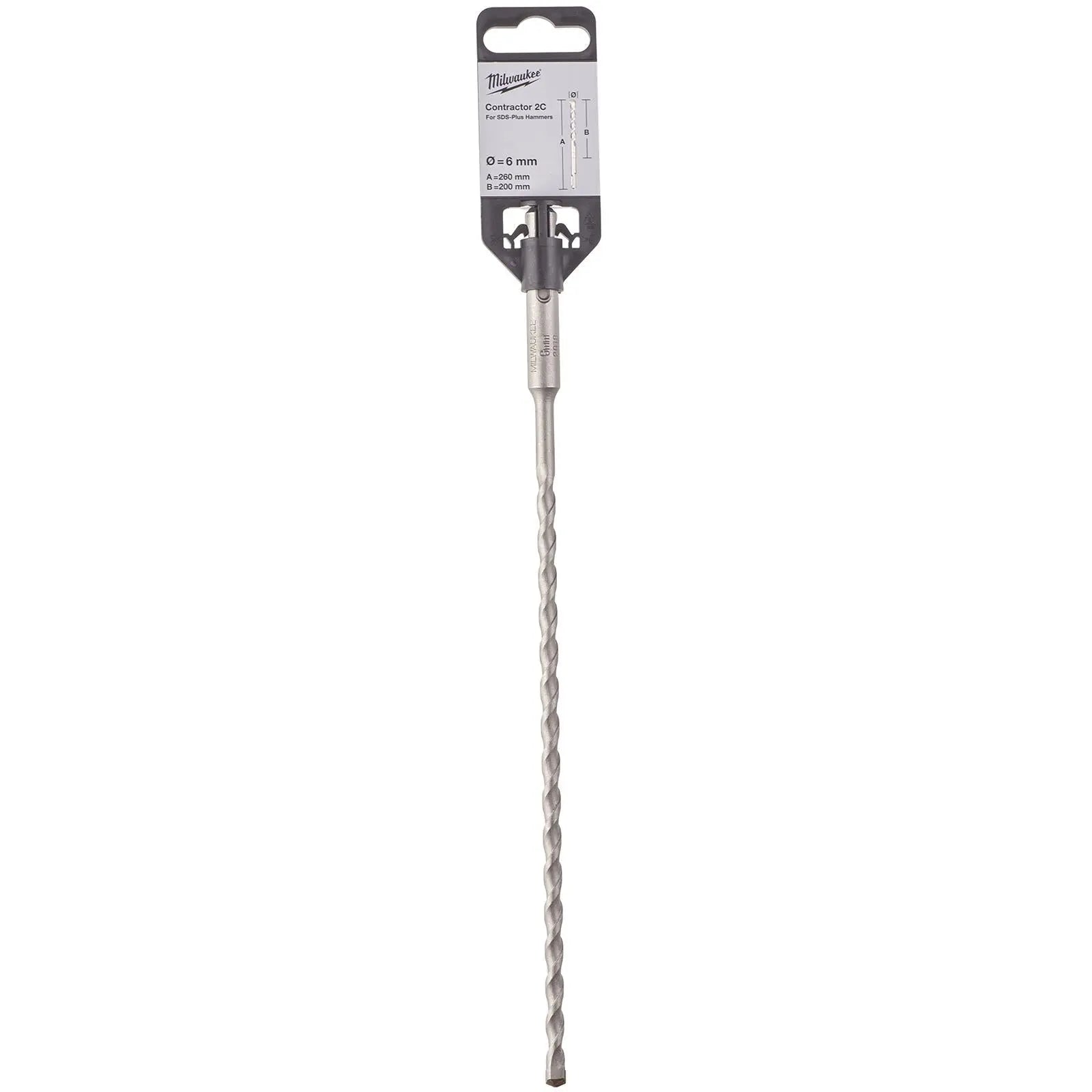 Milwaukee SDS Plus Contractor Hammer Drill Bits 2 Cut 