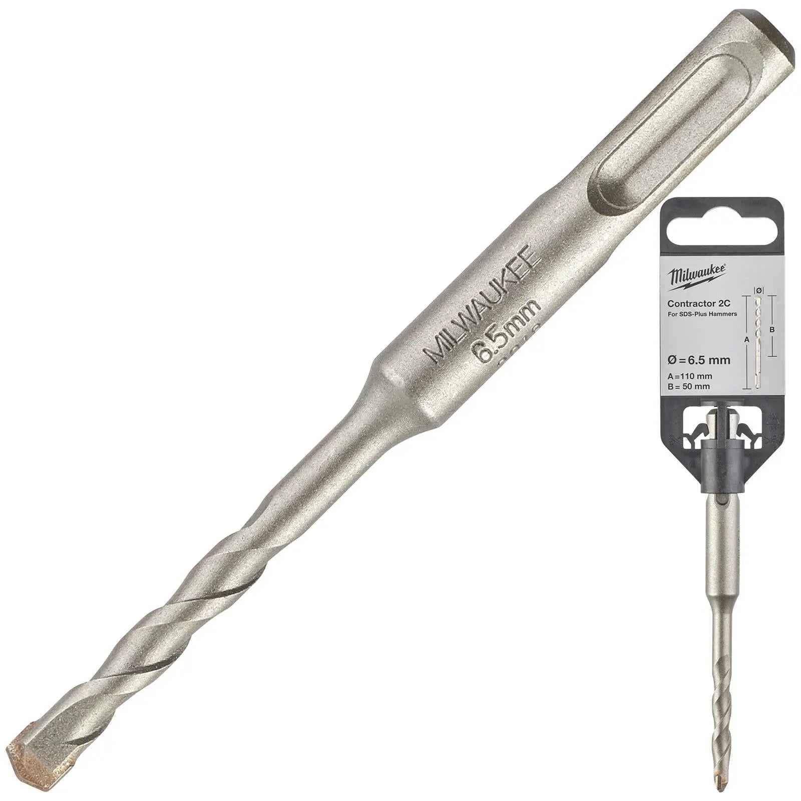 Milwaukee SDS Plus Contractor Hammer Drill Bits 2 Cut 