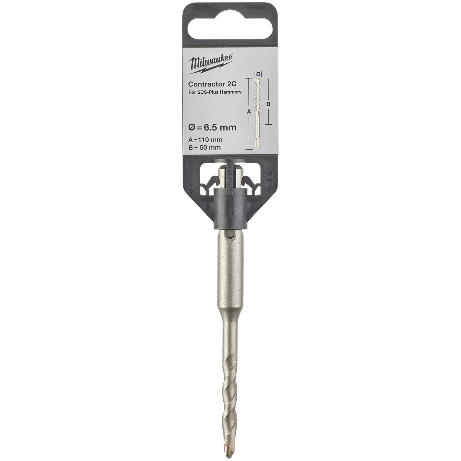 Milwaukee SDS Plus Contractor Hammer Drill Bits 2 Cut 