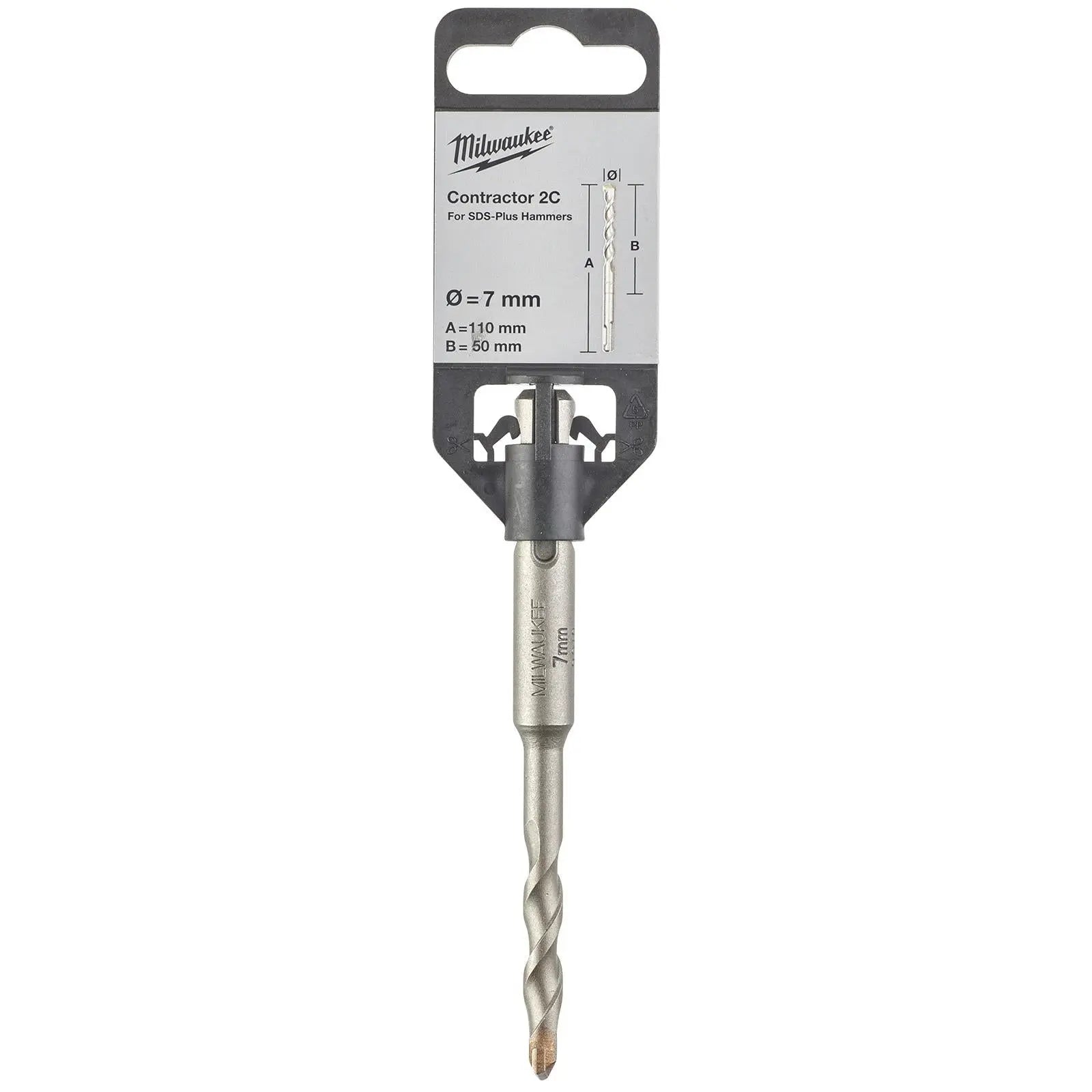 Milwaukee SDS Plus Contractor Hammer Drill Bits 2 Cut 
