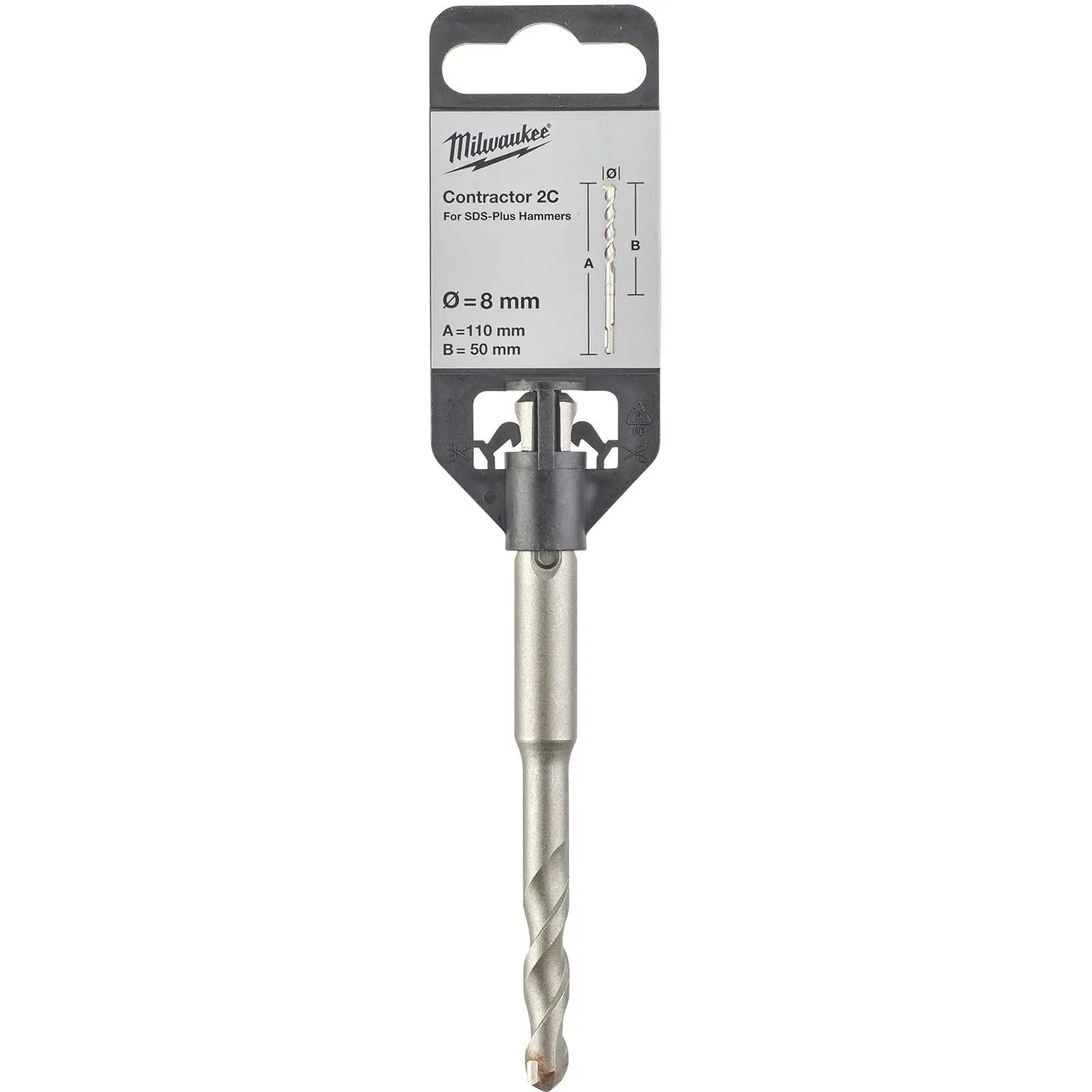 Milwaukee SDS Plus Contractor Hammer Drill Bits 2 Cut 