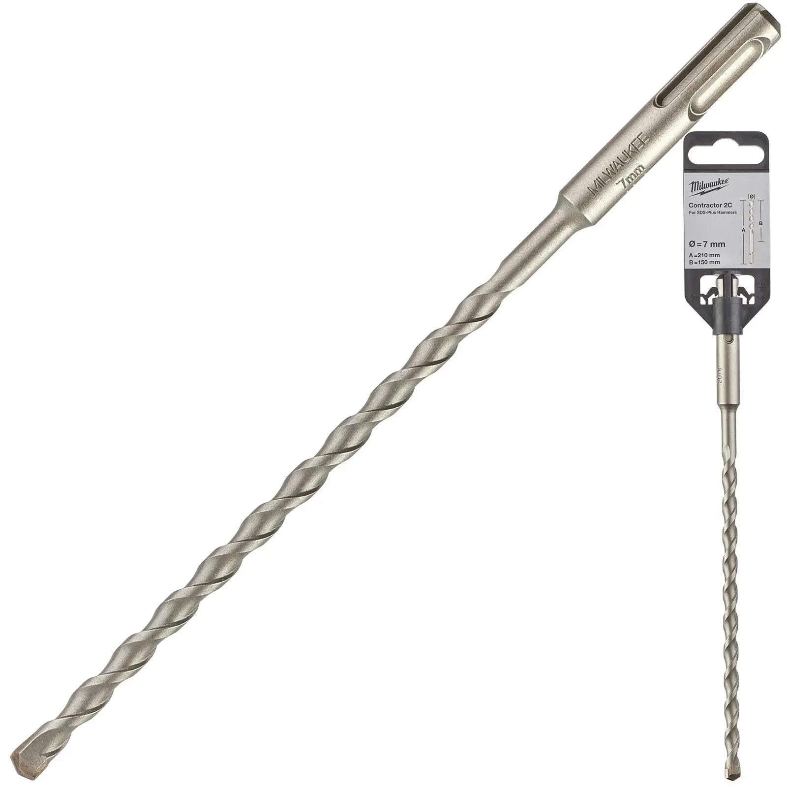 Milwaukee SDS Plus Contractor Hammer Drill Bits 2 Cut 