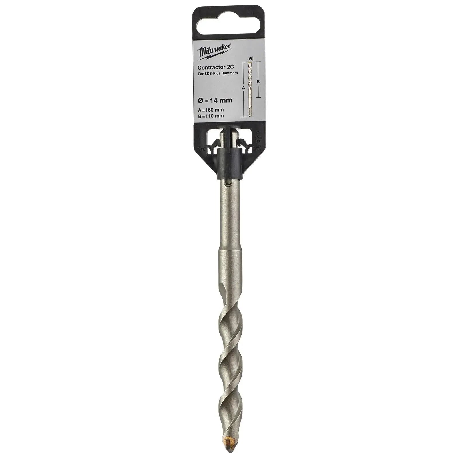 Milwaukee SDS Plus Contractor Hammer Drill Bits 2 Cut 