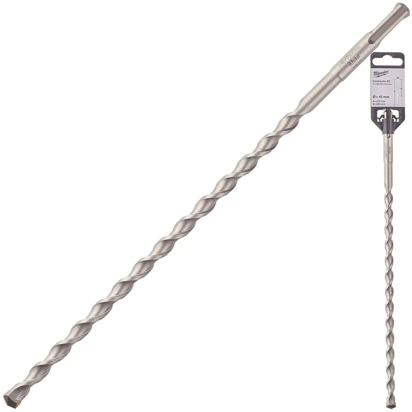 Milwaukee SDS Plus Contractor Hammer Drill Bits 2 Cut 