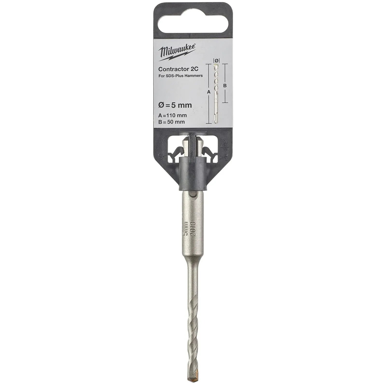 Milwaukee SDS Plus Contractor Hammer Drill Bits 2 Cut 