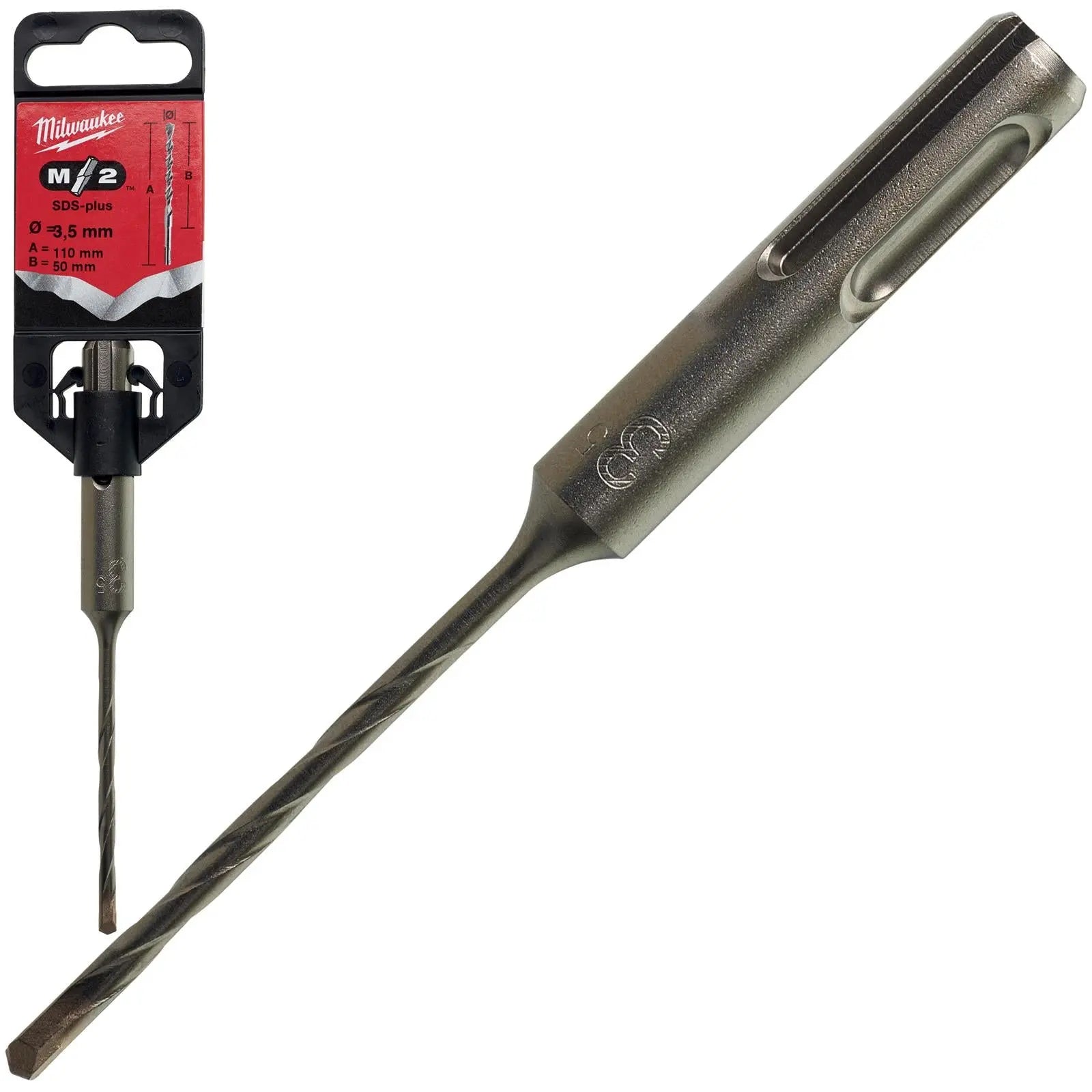 Milwaukee SDS Plus M2 Hammer Drill Bits 2 Cut 3-26 mm Diameter 