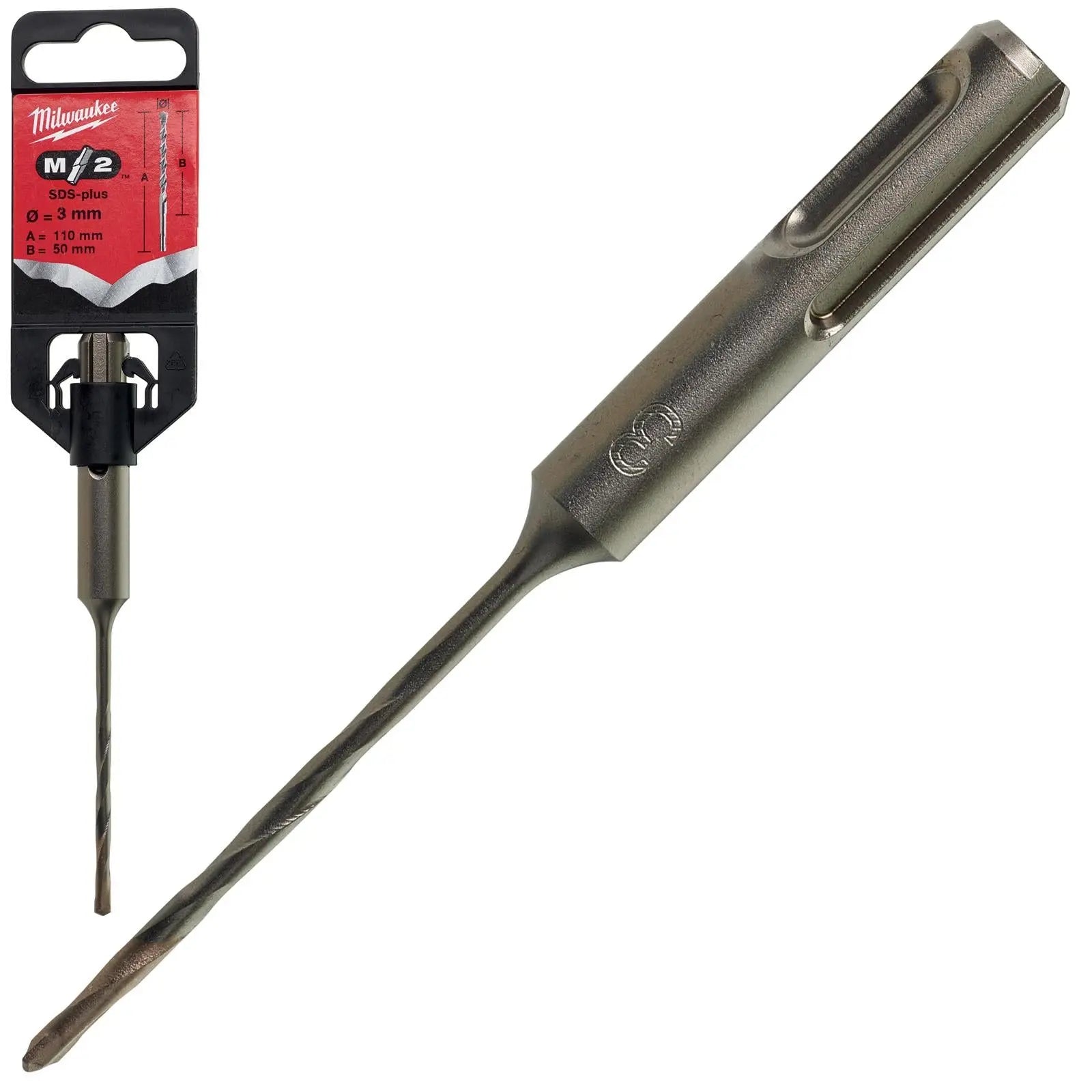 Milwaukee SDS Plus M2 Hammer Drill Bits 2 Cut 3-26 mm Diameter 