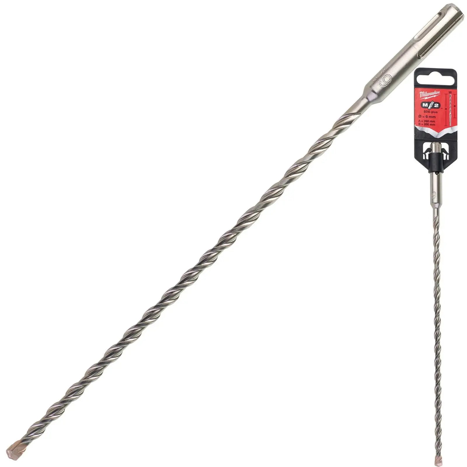 Milwaukee SDS Plus M2 Hammer Drill Bits 2 Cut 3-26 mm Diameter 