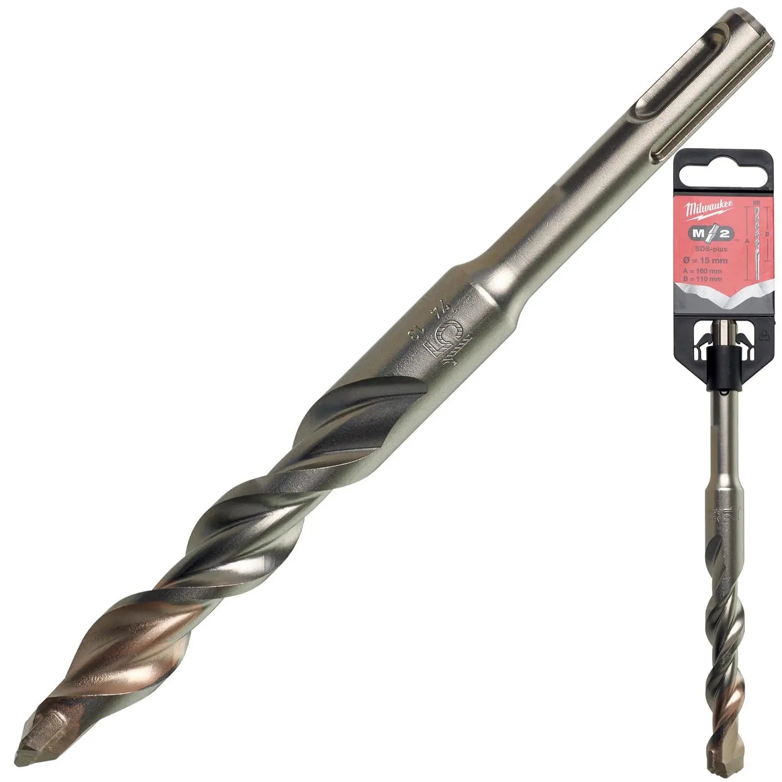 Milwaukee SDS Plus M2 Hammer Drill Bits 2 Cut 3-26 mm Diameter 