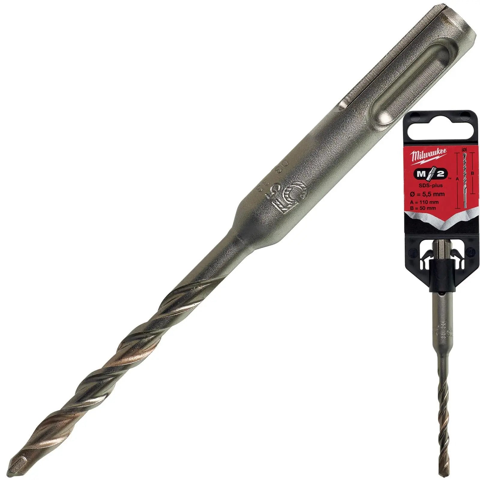 Milwaukee SDS Plus M2 Hammer Drill Bits 2 Cut 3-26 mm Diameter 