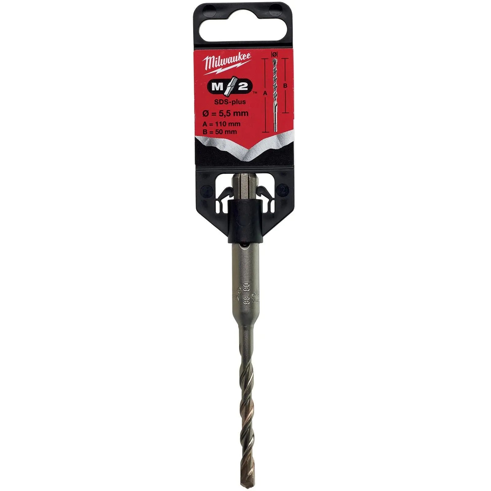 Milwaukee SDS Plus M2 Hammer Drill Bits 2 Cut 3-26 mm Diameter 