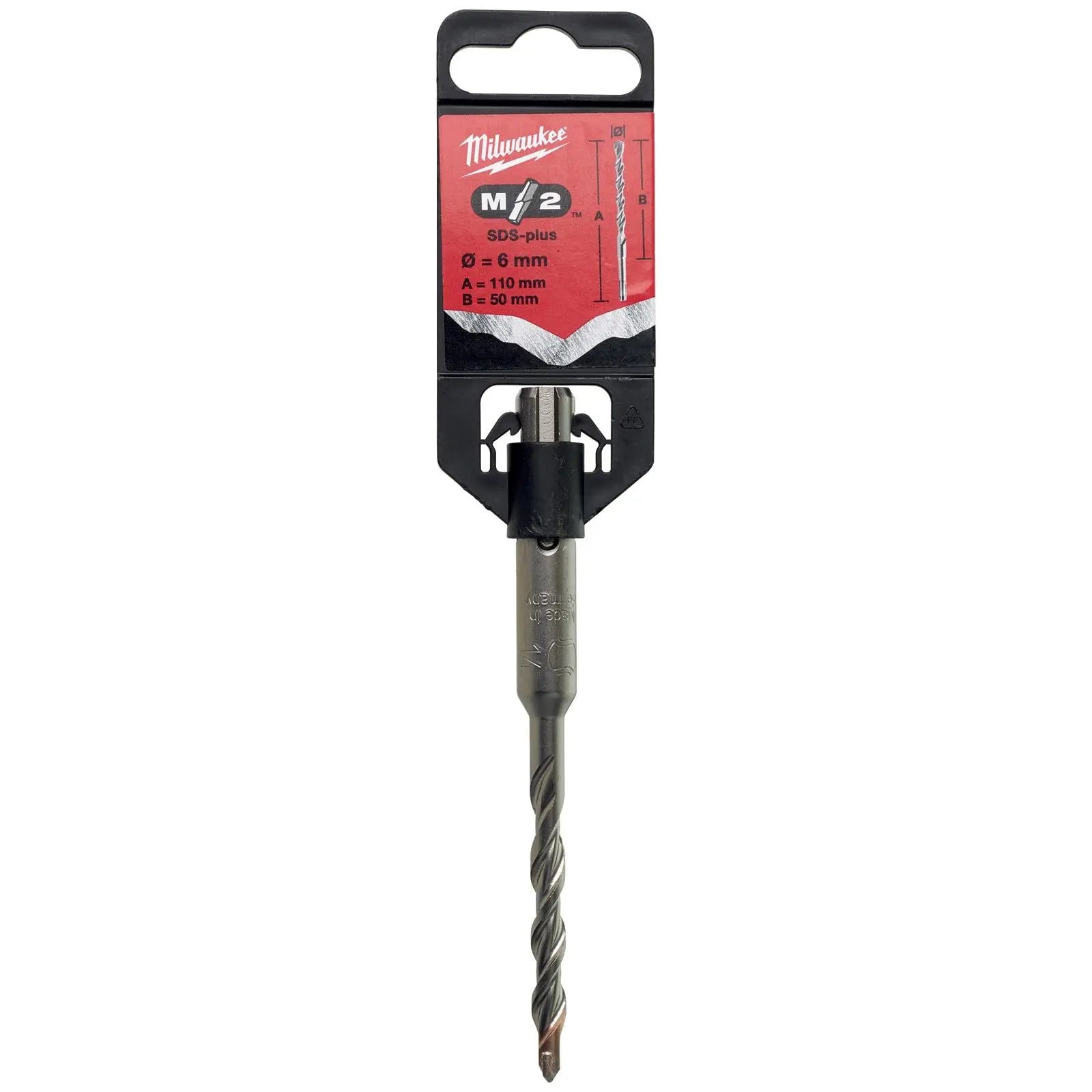 Milwaukee SDS Plus M2 Hammer Drill Bits 2 Cut 3-26 mm Diameter 