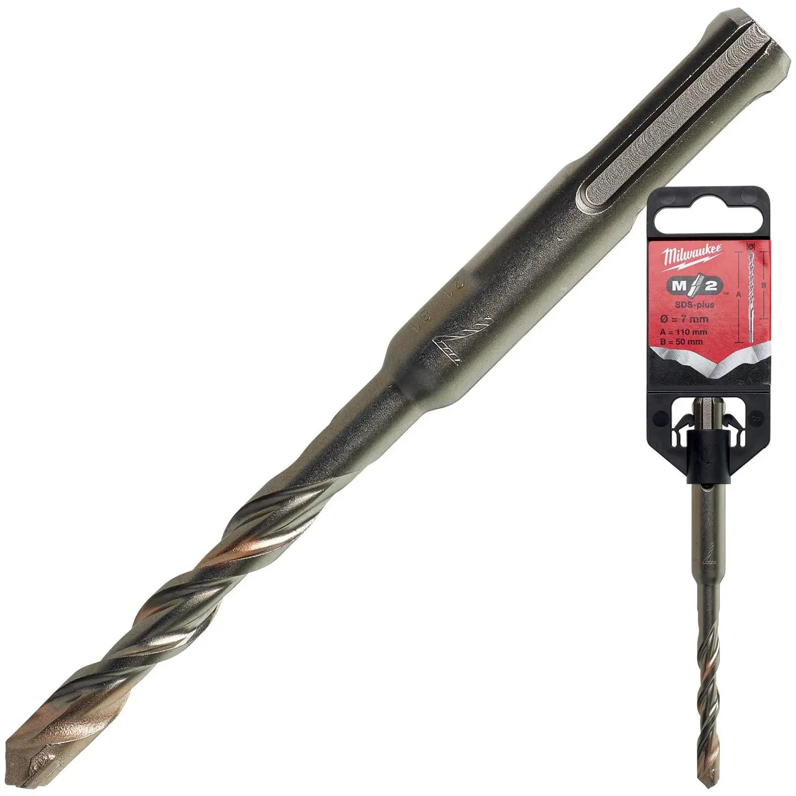 Milwaukee SDS Plus M2 Hammer Drill Bits 2 Cut 3-26 mm Diameter 