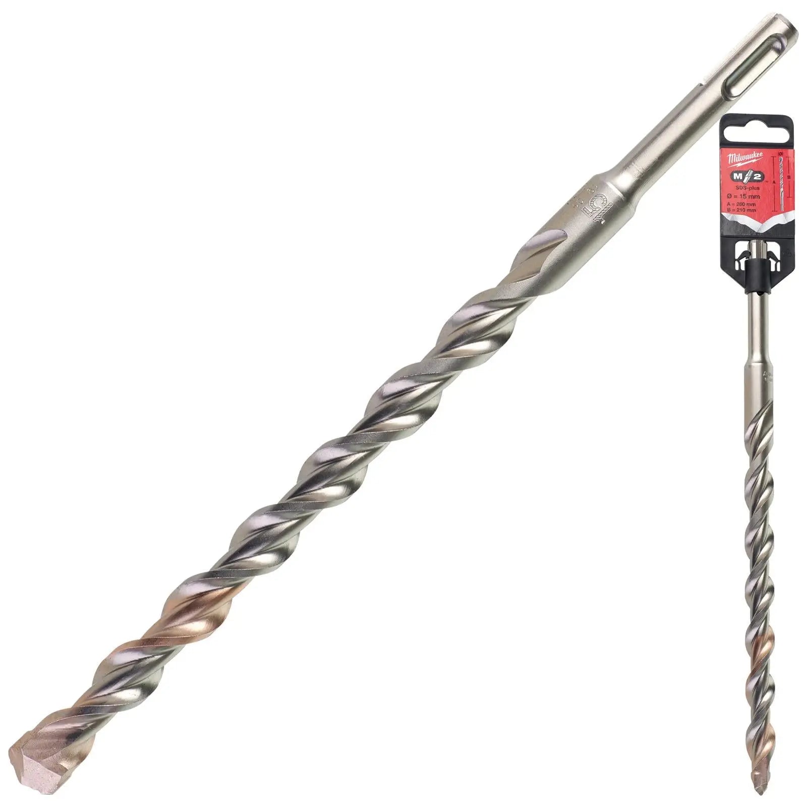 Milwaukee SDS Plus M2 Hammer Drill Bits 2 Cut 3-26 mm Diameter 