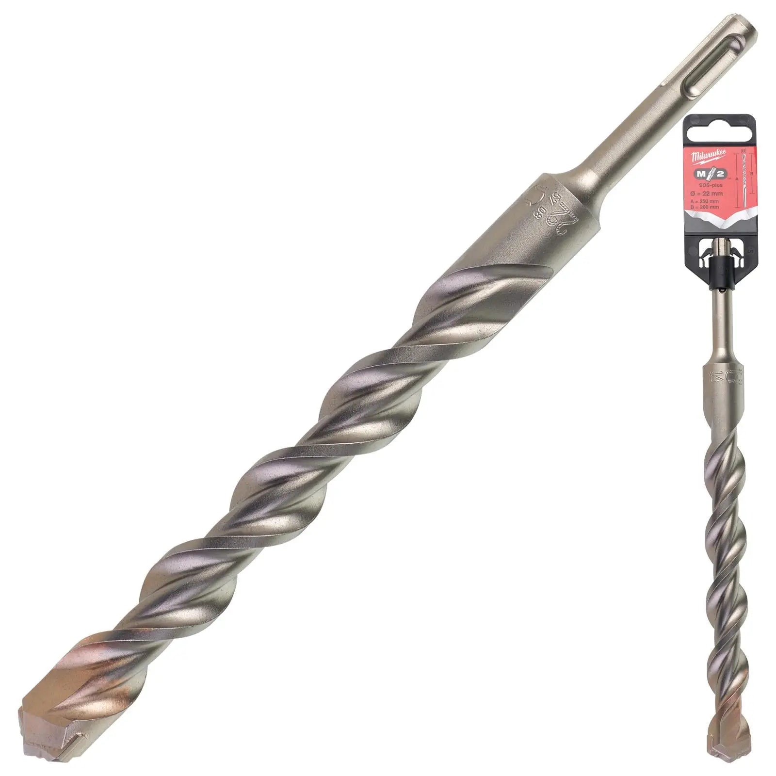 Milwaukee SDS Plus M2 Hammer Drill Bits 2 Cut 3-26 mm Diameter 