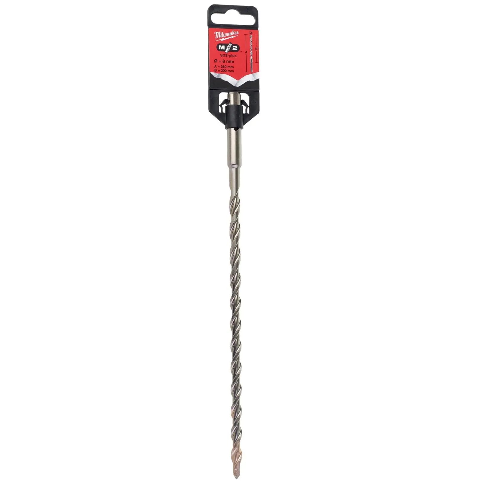 Milwaukee SDS Plus M2 Hammer Drill Bits 2 Cut 3-26 mm Diameter 