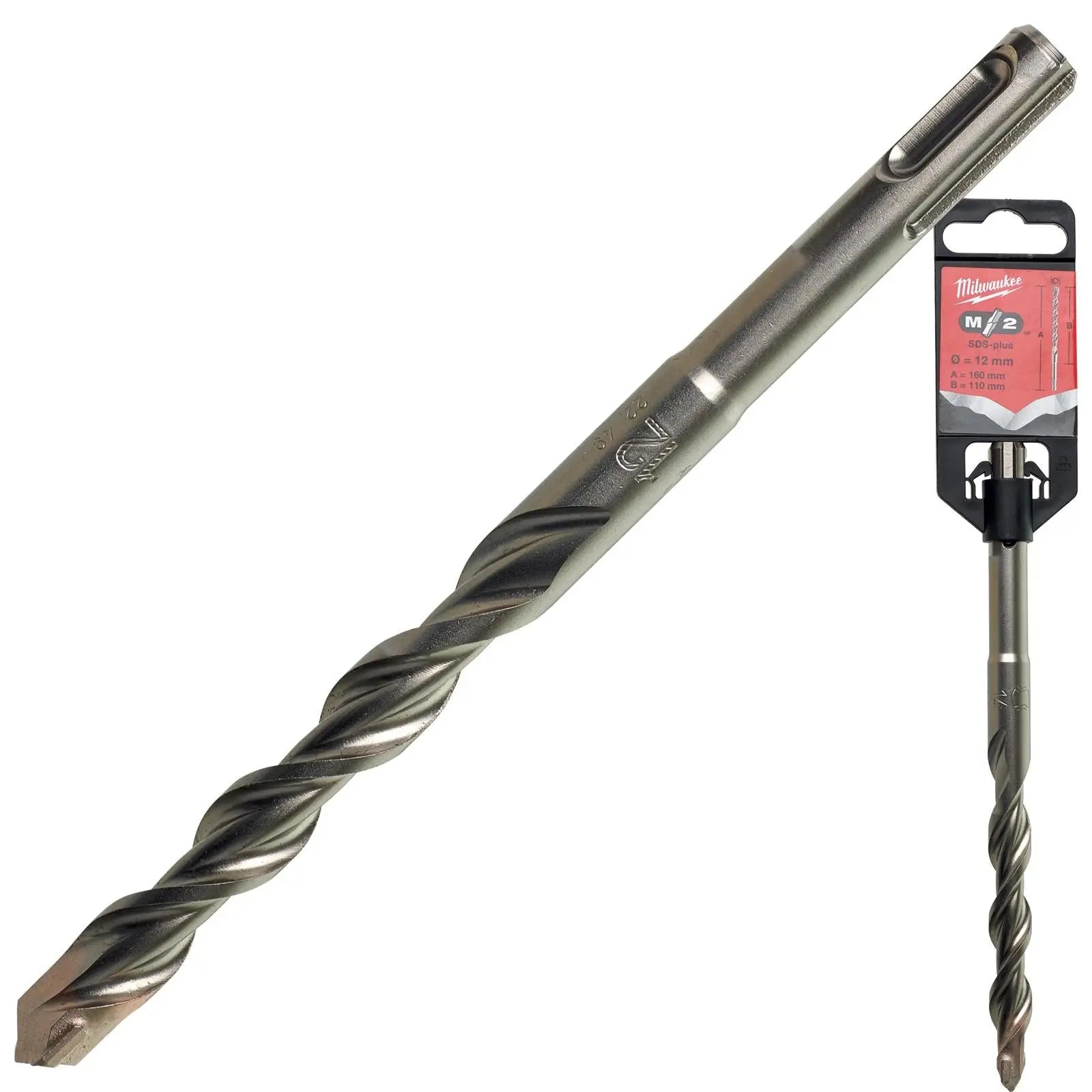 Milwaukee SDS Plus M2 Hammer Drill Bits 2 Cut 3-26 mm Diameter 
