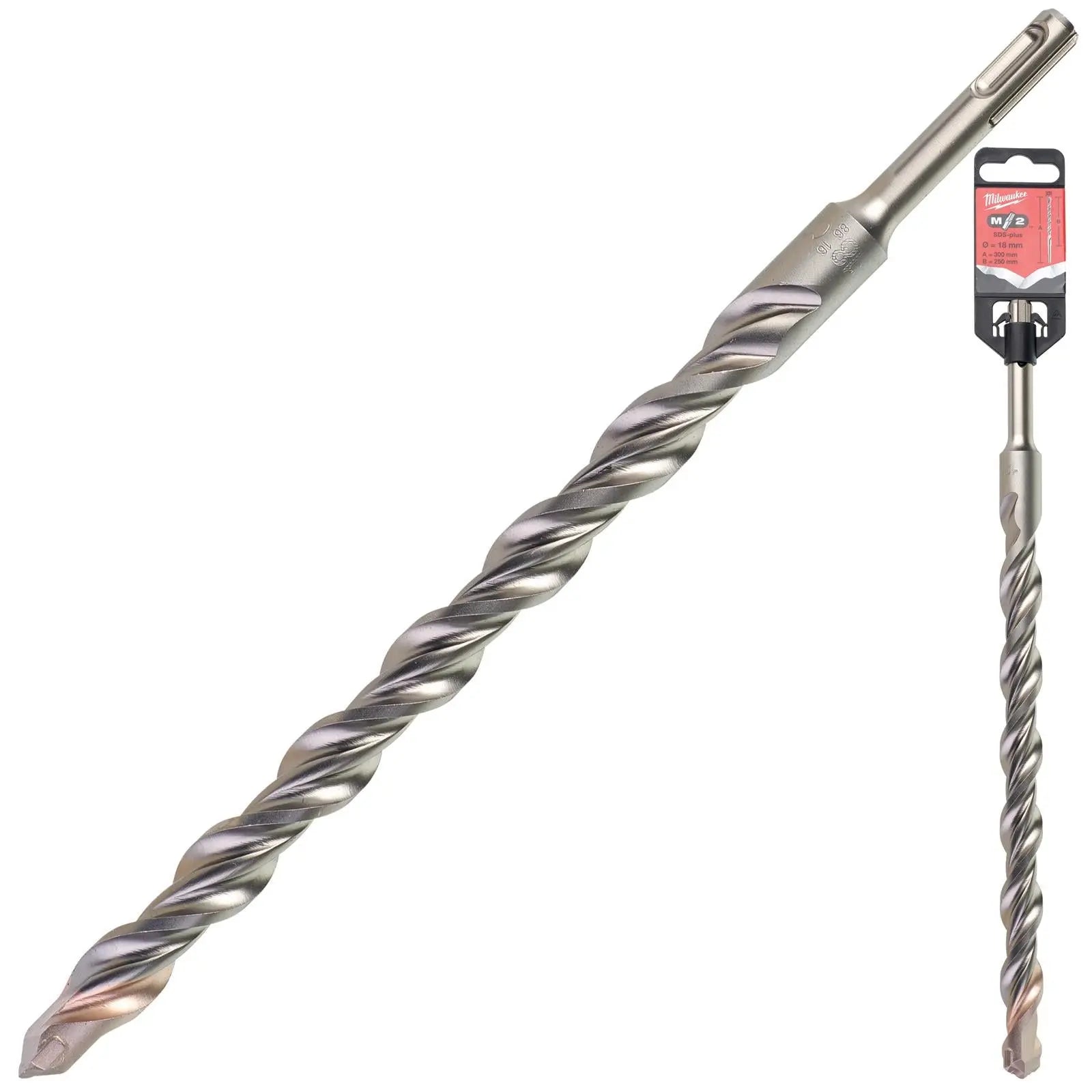 Milwaukee SDS Plus M2 Hammer Drill Bits 2 Cut 3-26 mm Diameter 