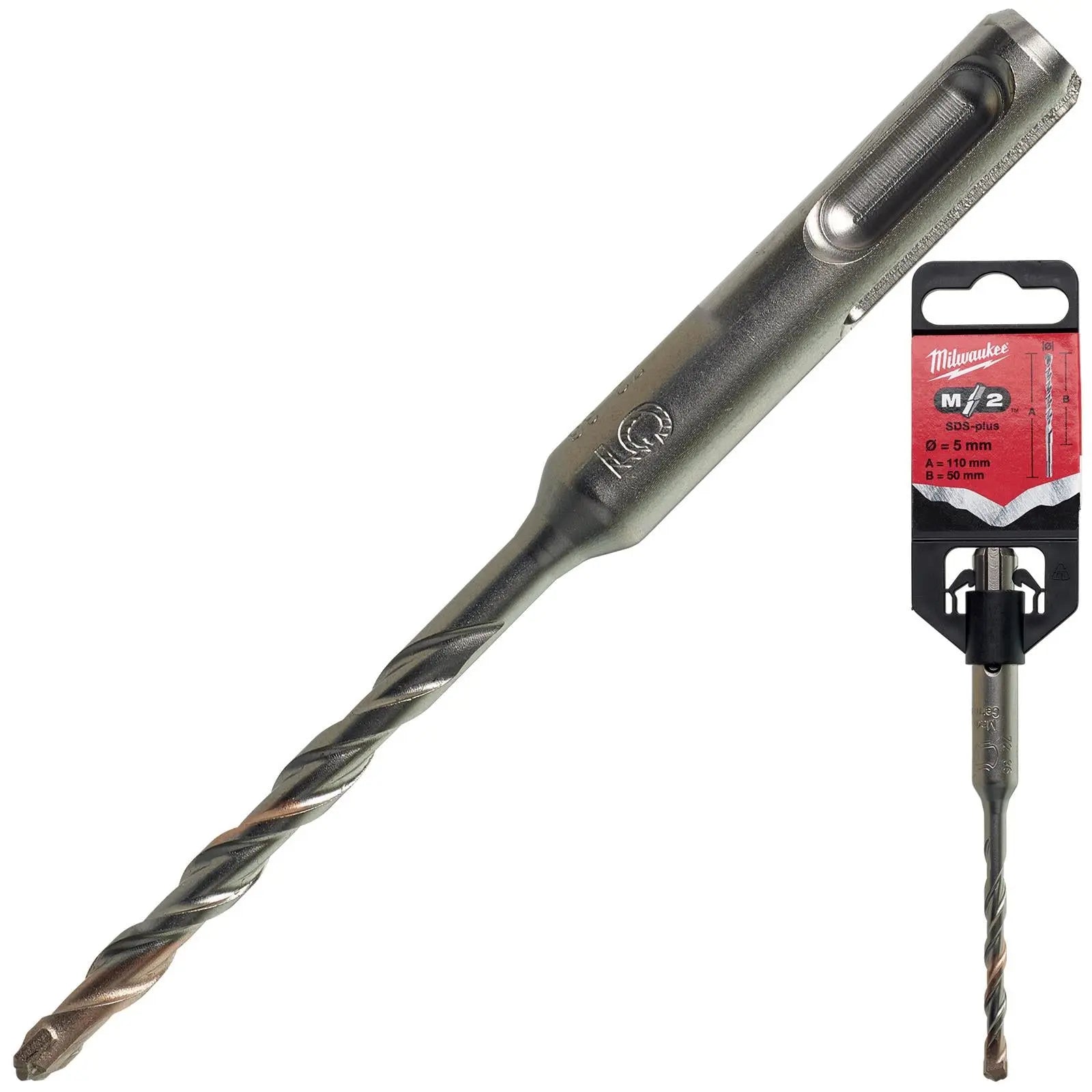 Milwaukee SDS Plus M2 Hammer Drill Bits 2 Cut 3-26 mm Diameter 