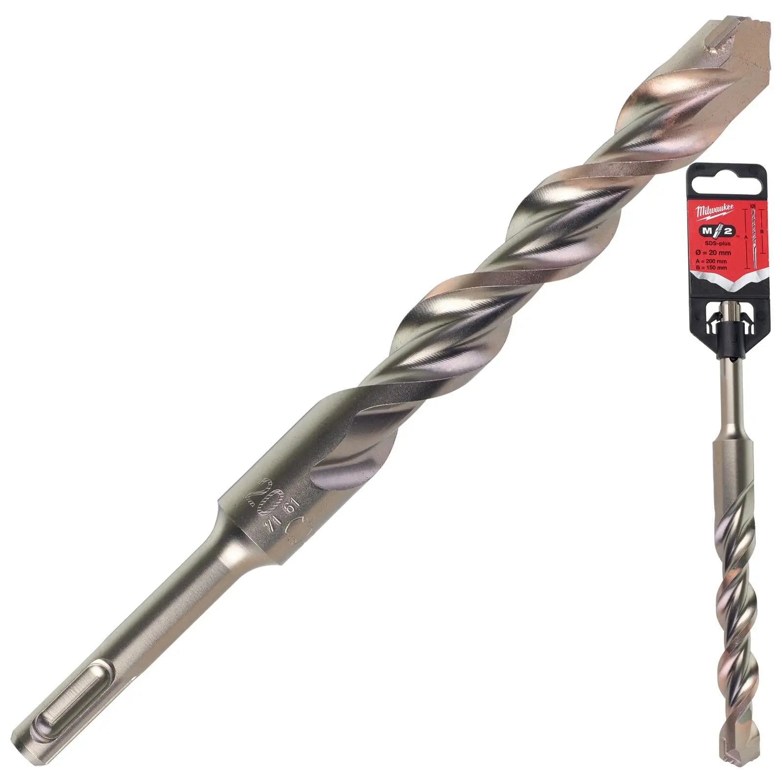 Milwaukee SDS Plus M2 Hammer Drill Bits 2 Cut 3-26 mm Diameter 