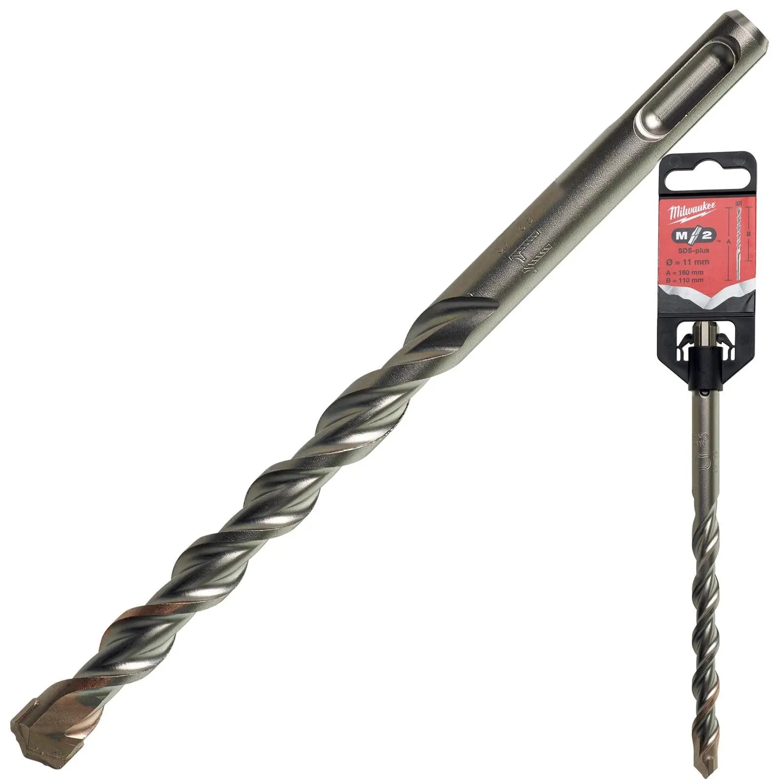 Milwaukee SDS Plus M2 Hammer Drill Bits 2 Cut 3-26 mm Diameter 