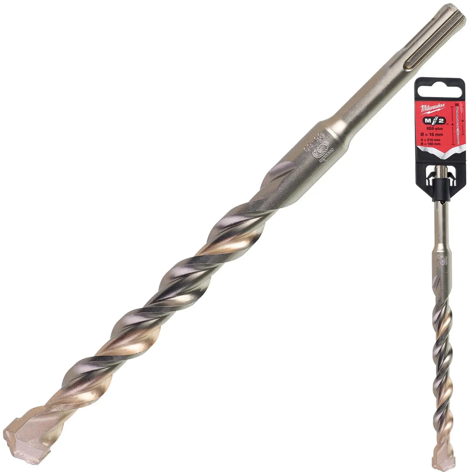 Milwaukee SDS Plus M2 Hammer Drill Bits 2 Cut 3-26 mm Diameter 