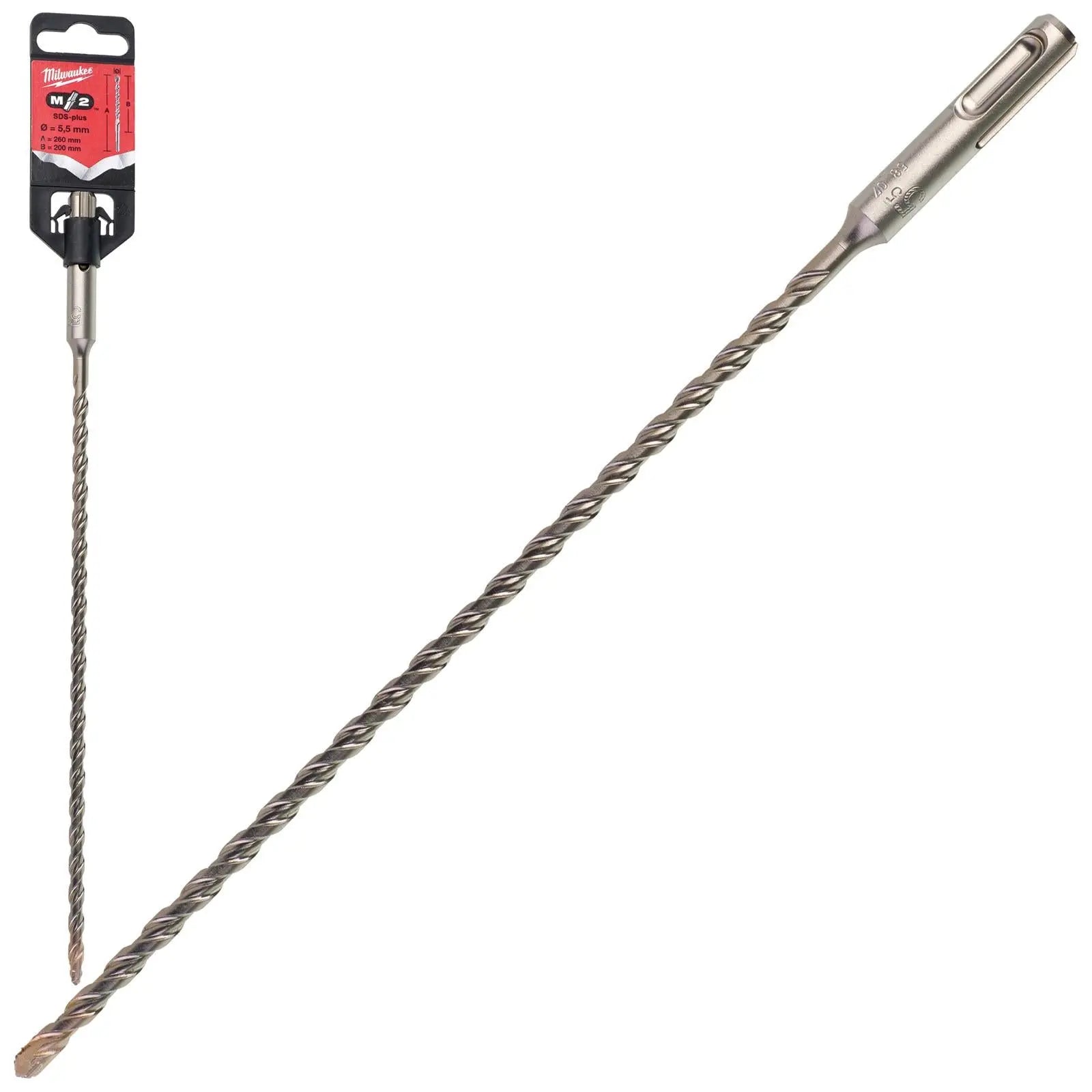 Milwaukee SDS Plus M2 Hammer Drill Bits 2 Cut 3-26 mm Diameter 