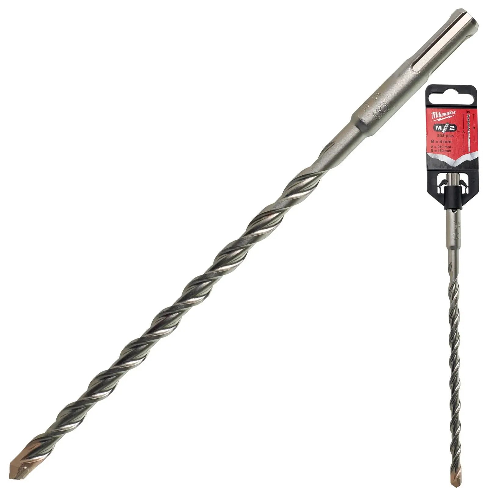 Milwaukee SDS Plus M2 Hammer Drill Bits 2 Cut 3-26 mm Diameter 