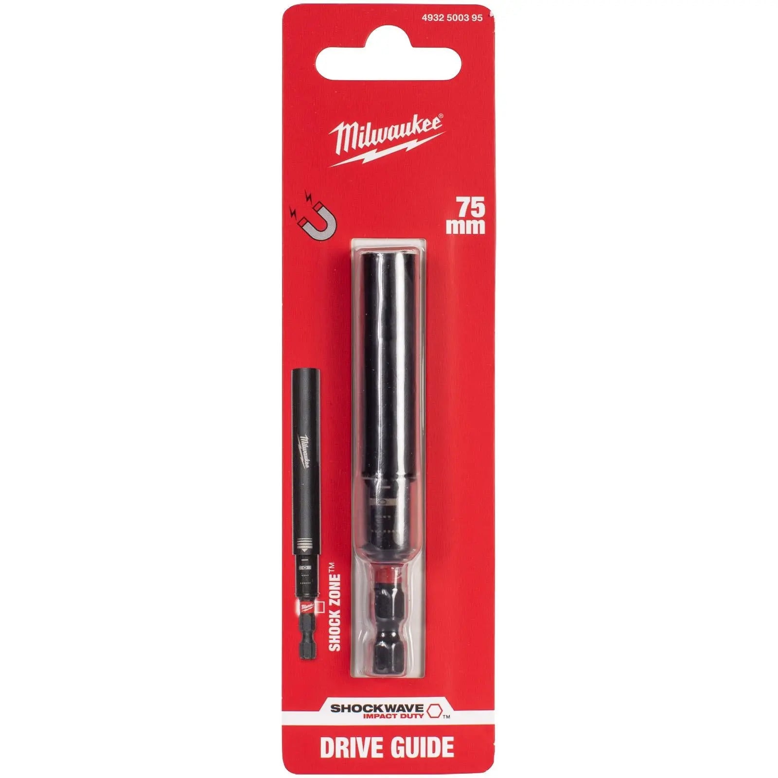 Milwaukee SHOCKWAVE Impact Duty Drive Guide Magnetic Bit Holder 75mm  White Rose Tools