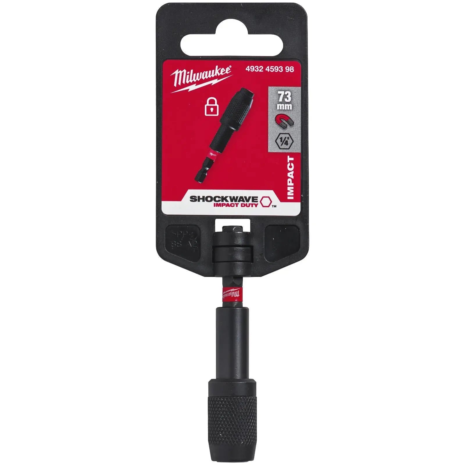 Milwaukee SHOCKWAVE Impact Duty Magnetic Locking Bit Holder 73mm  White Rose Tools