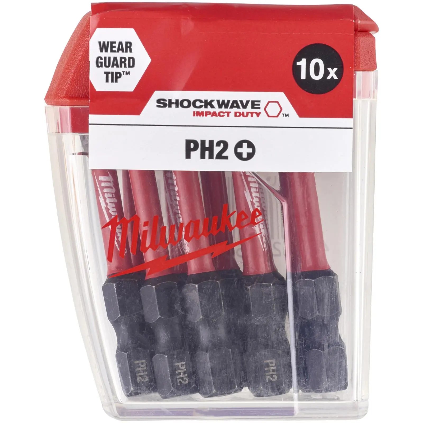 Milwaukee SHOCKWAVE Impact Duty Phillips PH2 Screwdriver Bits 50mm 10 Piece TICTAC Box  White Rose Tools