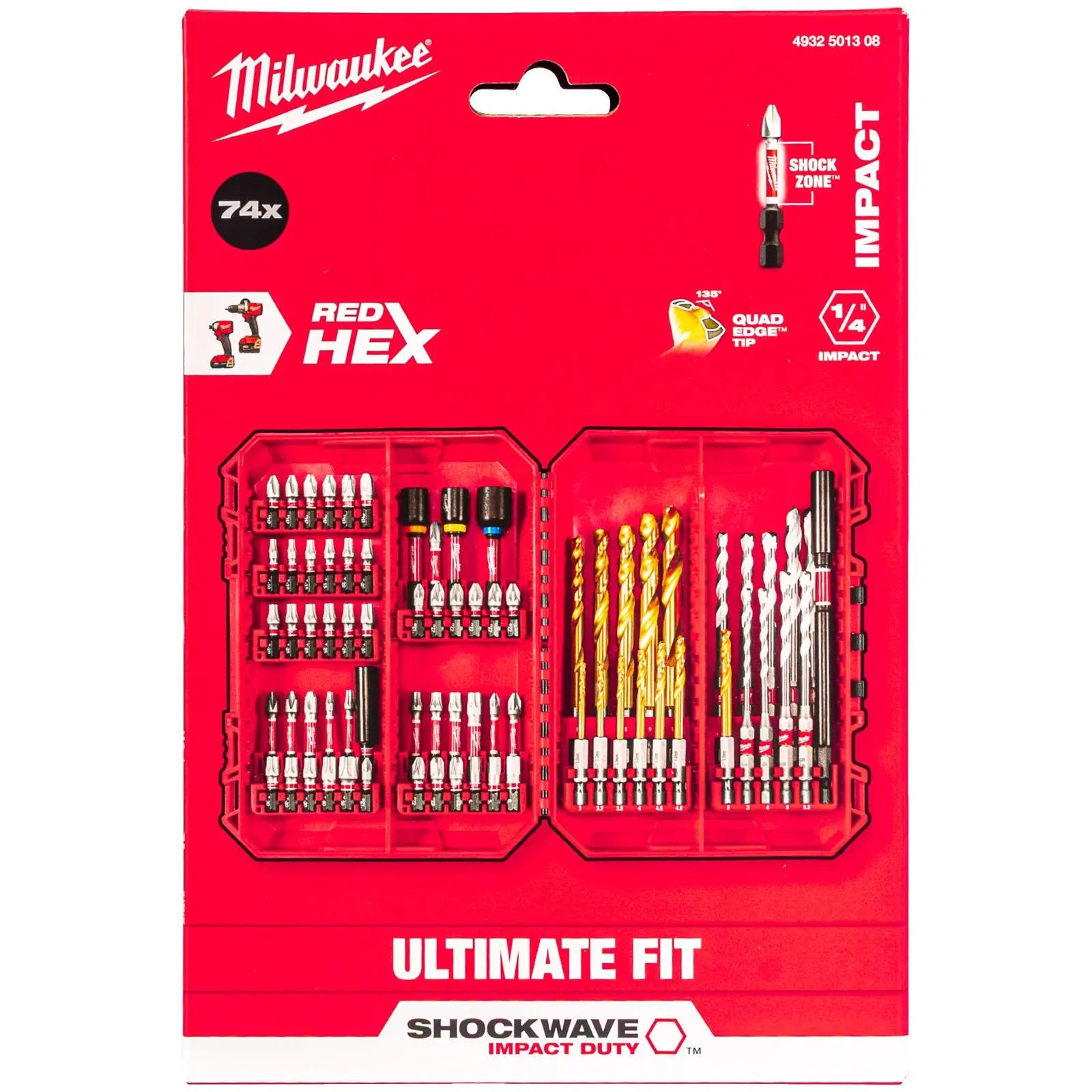 Milwaukee SHOCKWAVE Impact Duty Screwdriver and Drill Bit Set 74 Piece Ultimate Fit  White Rose Tools