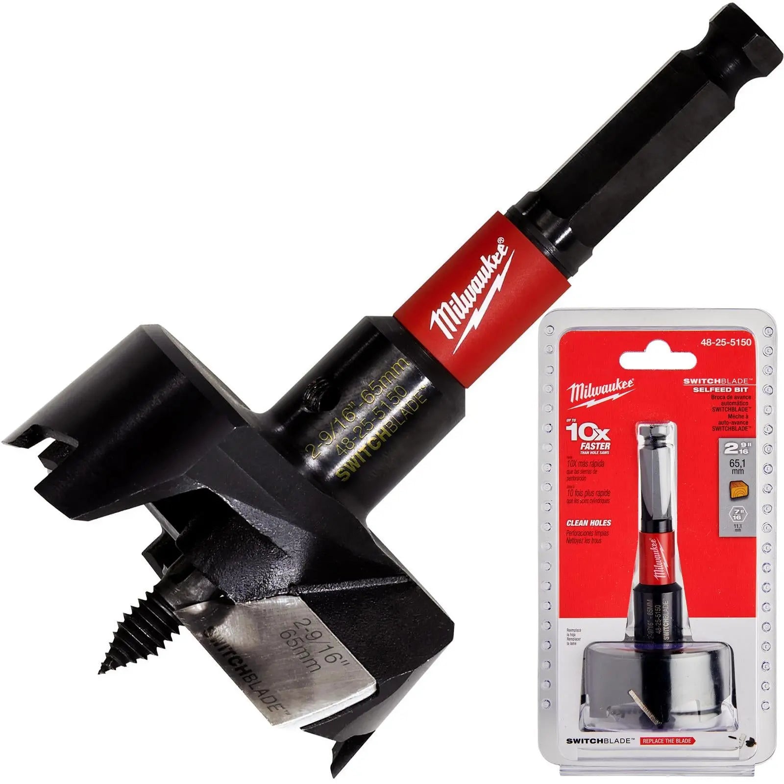 Milwaukee SWITCHBLADE Self Feed Forstner Wood Drill Bits 