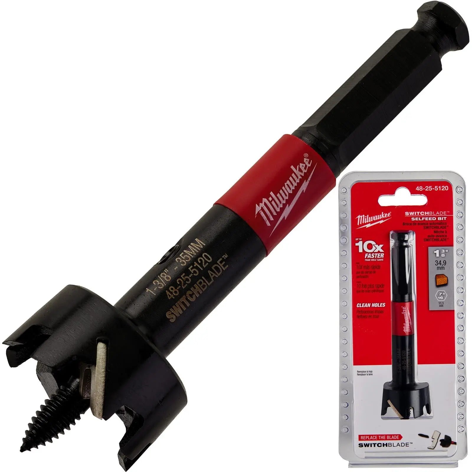 Milwaukee SWITCHBLADE Self Feed Forstner Wood Drill Bits 