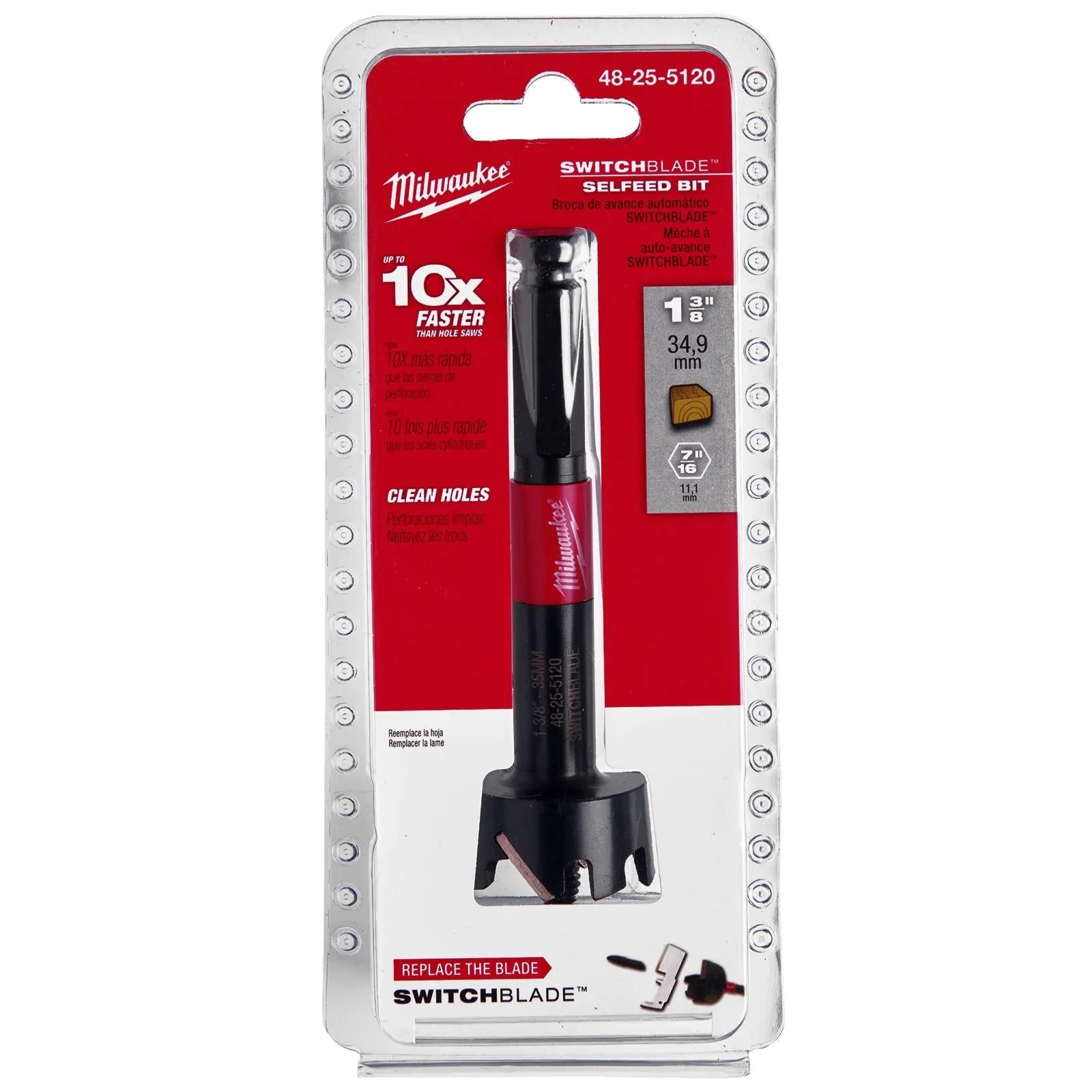 Milwaukee SWITCHBLADE Self Feed Forstner Wood Drill Bits 