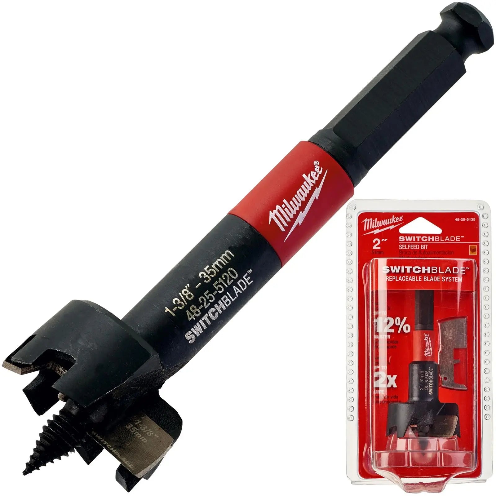 Milwaukee SWITCHBLADE Self Feed Forstner Wood Drill Bits 