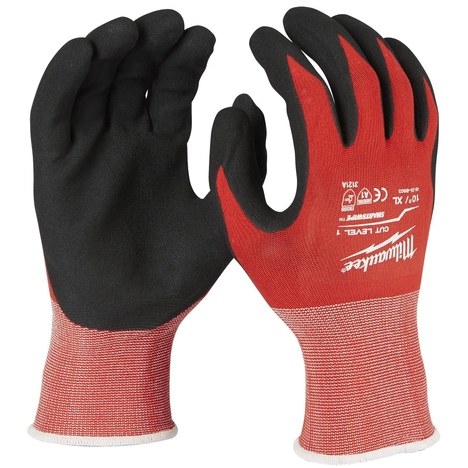Milwaukee Safety Gloves Cut Level 1/A Dipped Glove Size 10 / XL Extra Large 