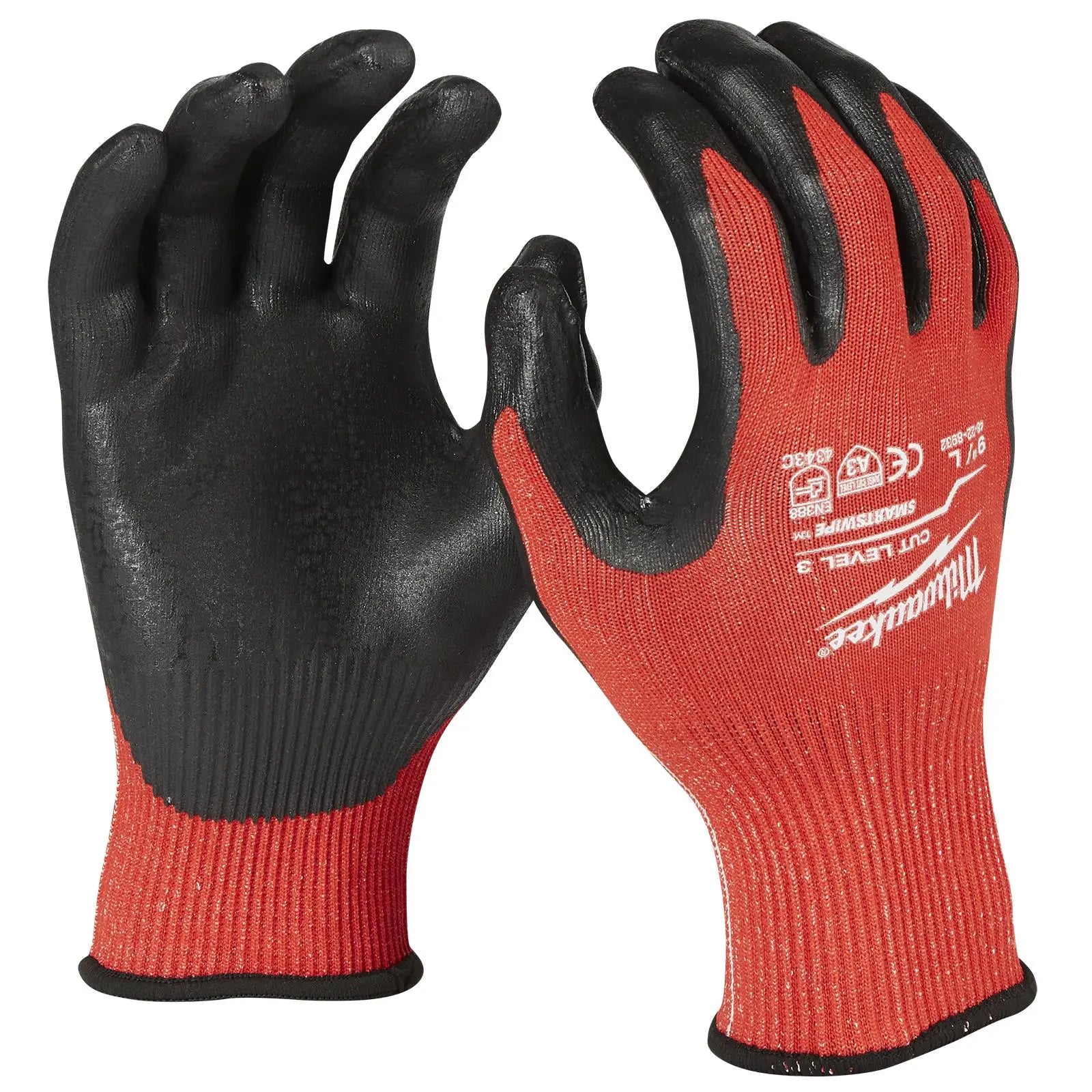 Milwaukee Safety Gloves Cut Level 3/C Dipped Glove Size 10 / XL Extra Large 